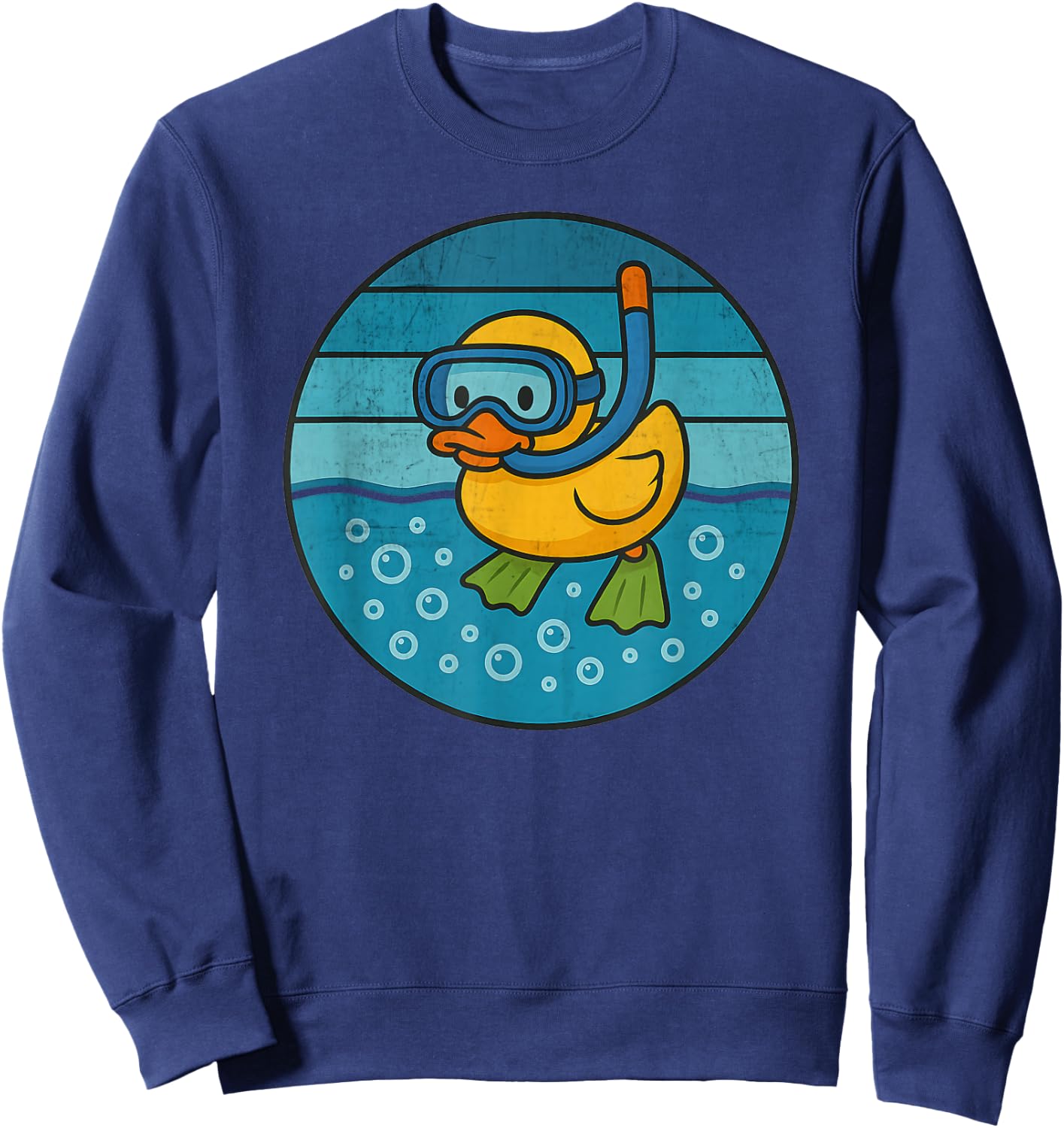 Rubber Duck Snorkeling Rubber Ducky Scuba Diving Ocean Cute Sweatshirt - Sweatshirt | Navy