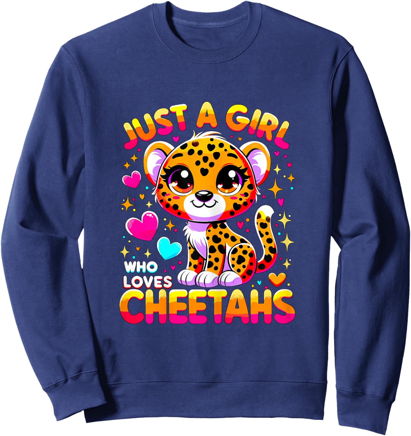 Just a Girl who loves Cheetahs Sweatshirt - Sweatshirt | Navy