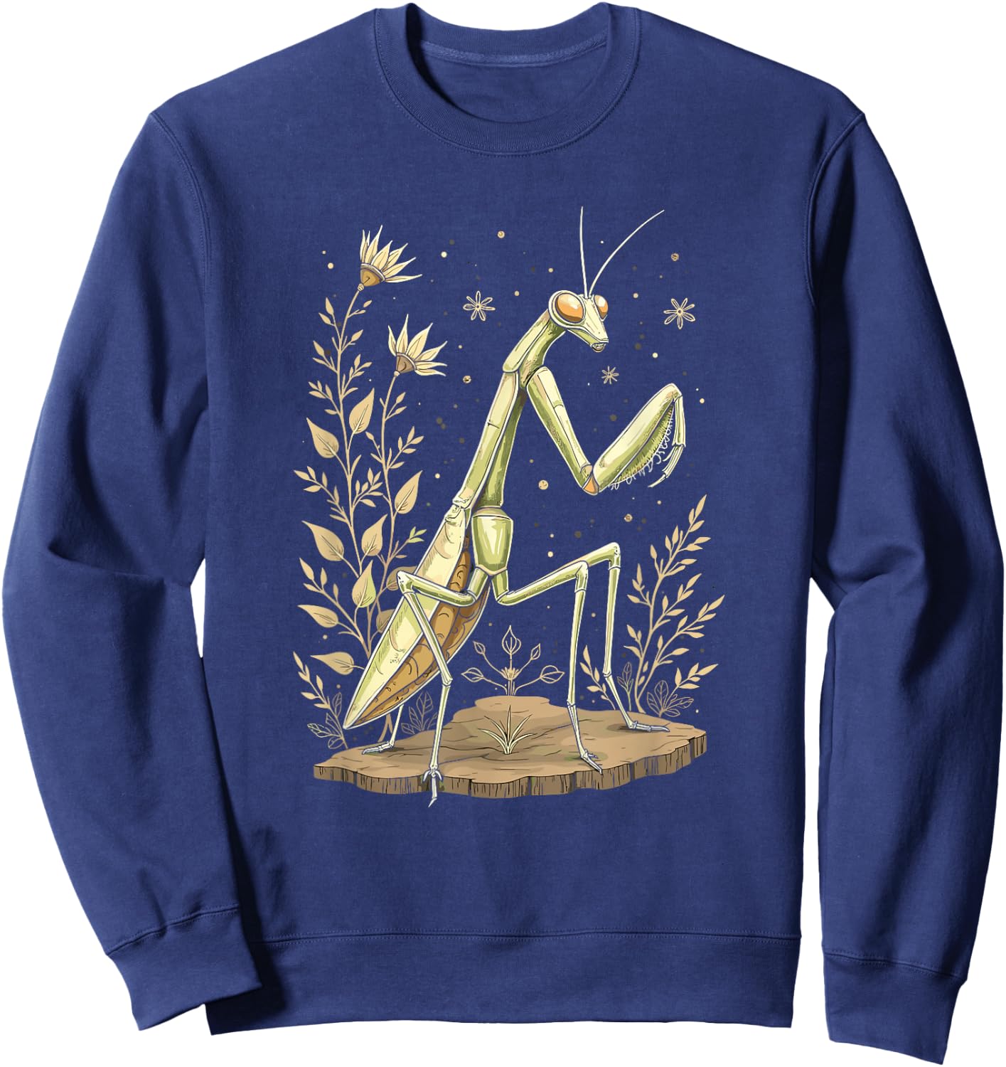 Praying Mantis Nature Art Vintage Sweatshirt - Sweatshirt | Navy