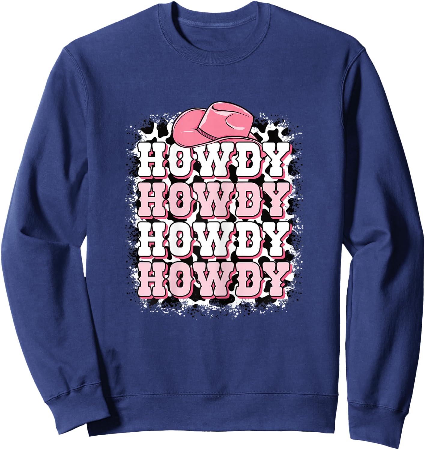 Howdy Western Country Cowgirl Rodeo Women Girls Sweatshirt - Sweatshirt | Navy