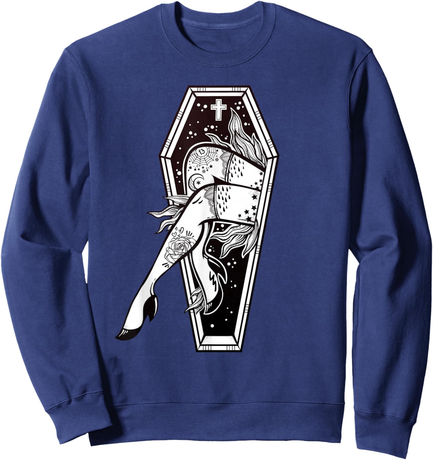 Sexy Zombie Legs - Flash Tattoo Coffin - Pin-Up Sweatshirt - Sweatshirt | Navy