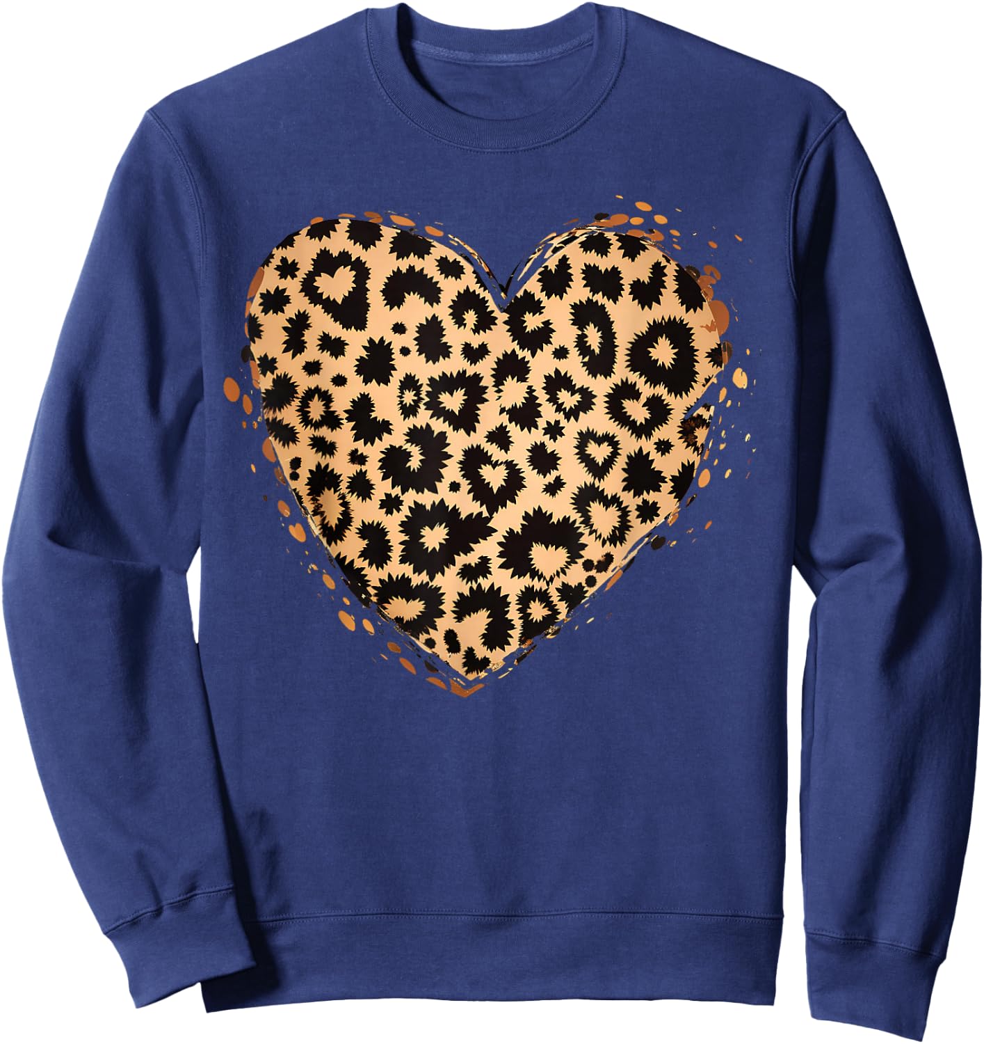 Gepard Leopard Herz Mädchen Tierdruck Sweatshirt - Sweatshirt | Navy