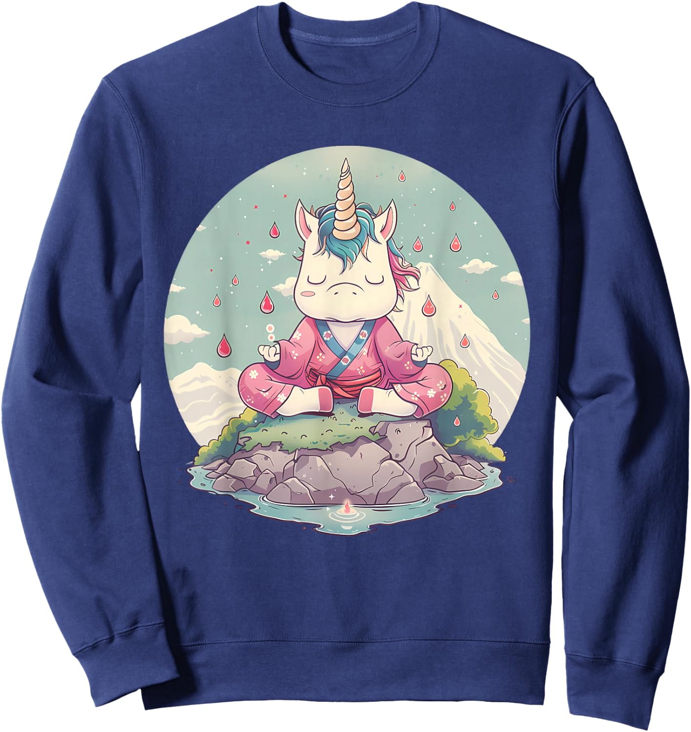 Meditation Unicorn Buddhist Hindu Zen Buddha Spirituality Sweatshirt - Sweatshirt | Navy