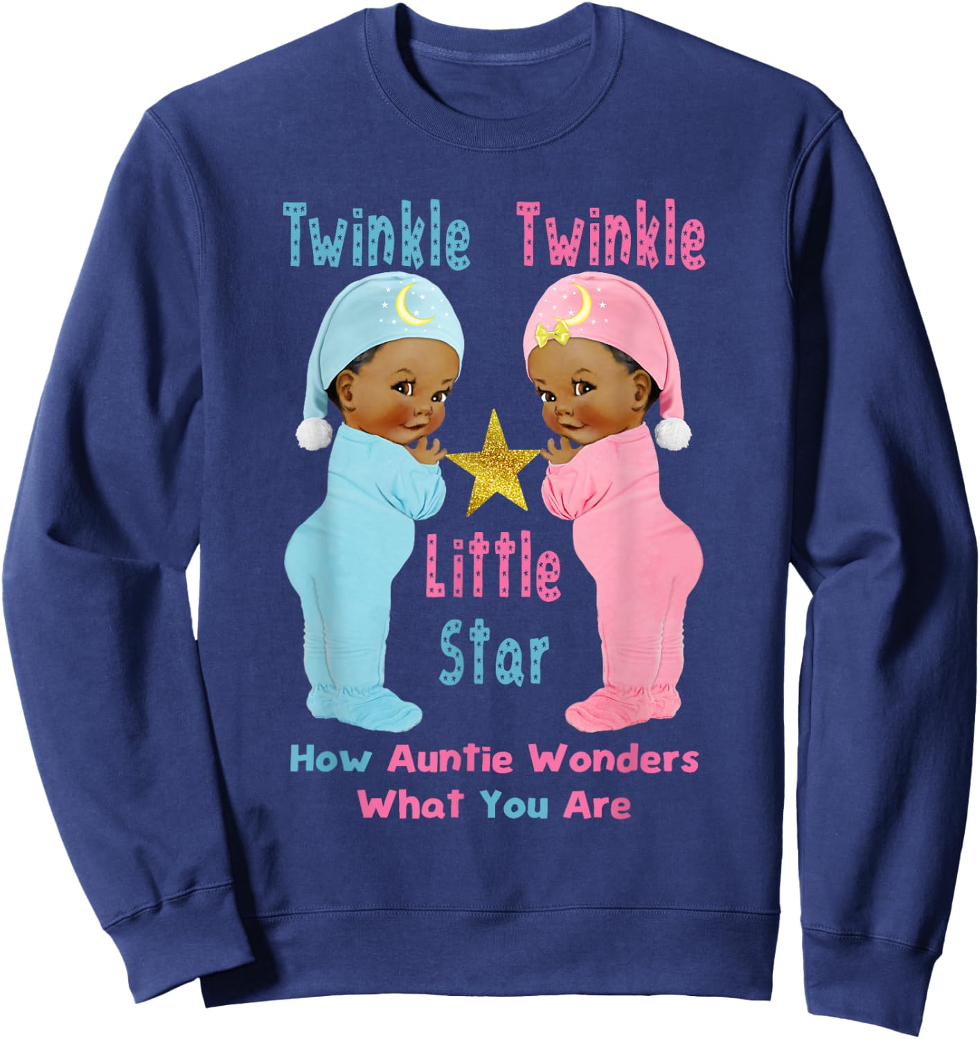 Twinkle Twinkle Little Star Auntie Wonders Ethnic Sweatshirt - Sweatshirt | Navy