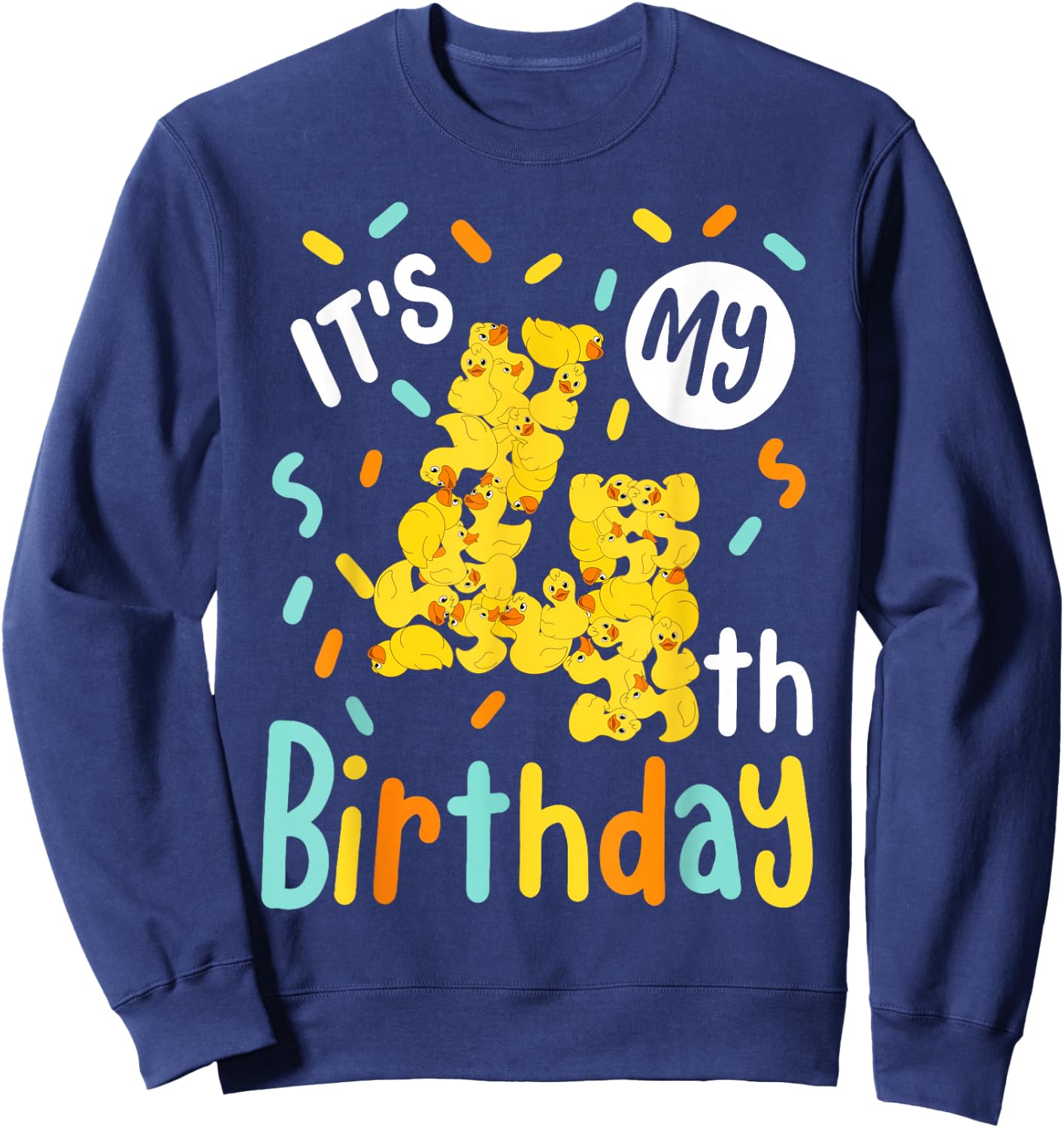 It's My 4th Birthday Rubber Duck Toddler 4 Year Old Birthday Sweatshirt - Sweatshirt | Navy