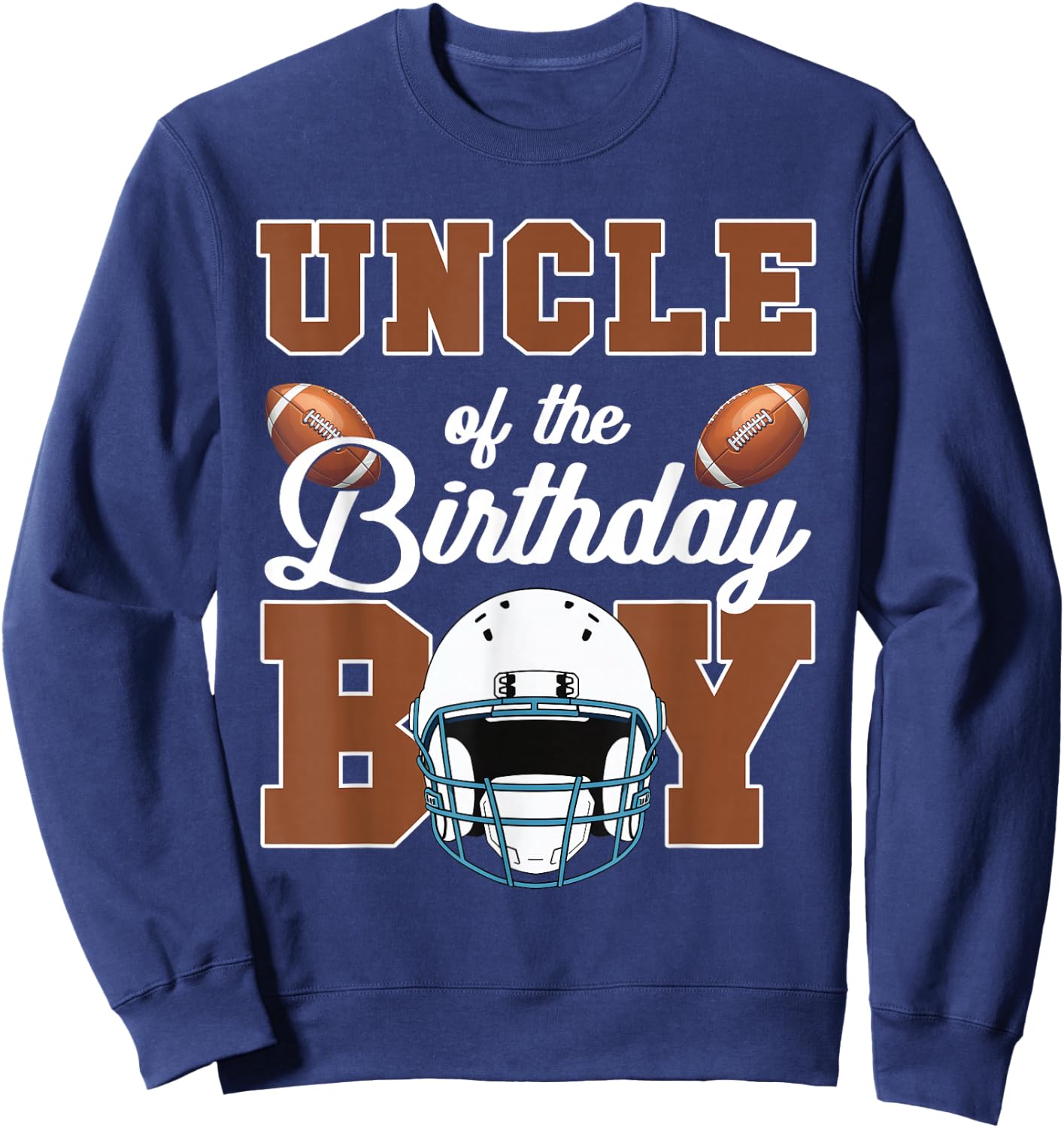 Uncle Of The Birthday Boy Football Party Family Matching Sweatshirt - Sweatshirt | Navy