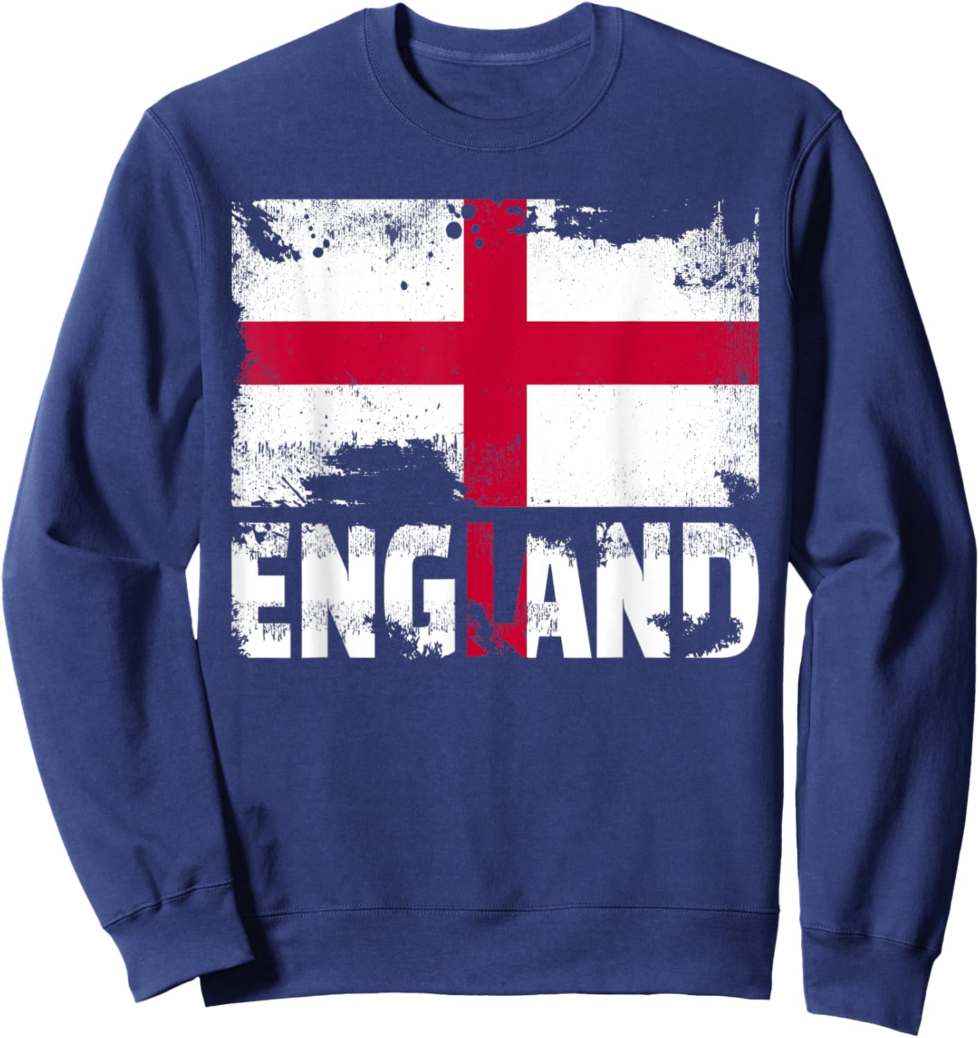 England Flagge Vintage Used-Englisch-Grunge Travel Sweatshirt - Sweatshirt | Navy