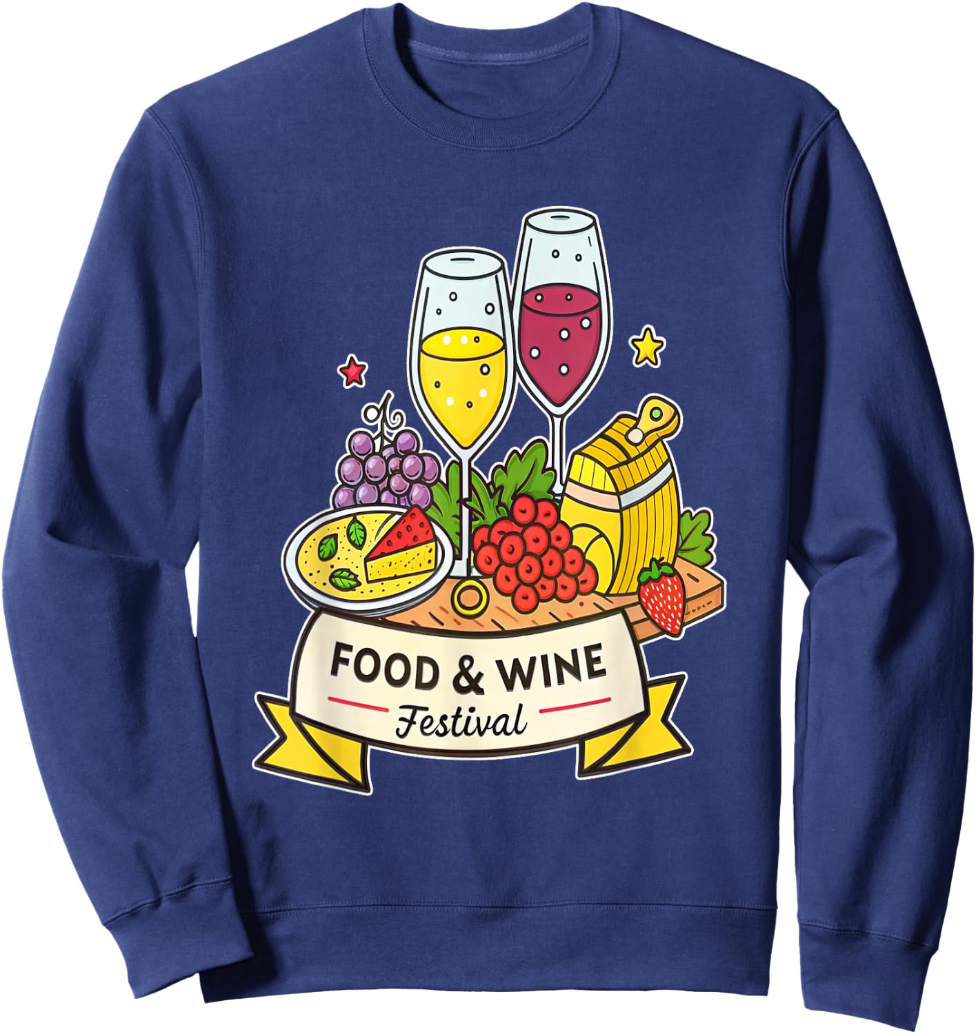 Enjoy Wine and Cheese Food Festival Sweatshirt - Sweatshirt | Navy