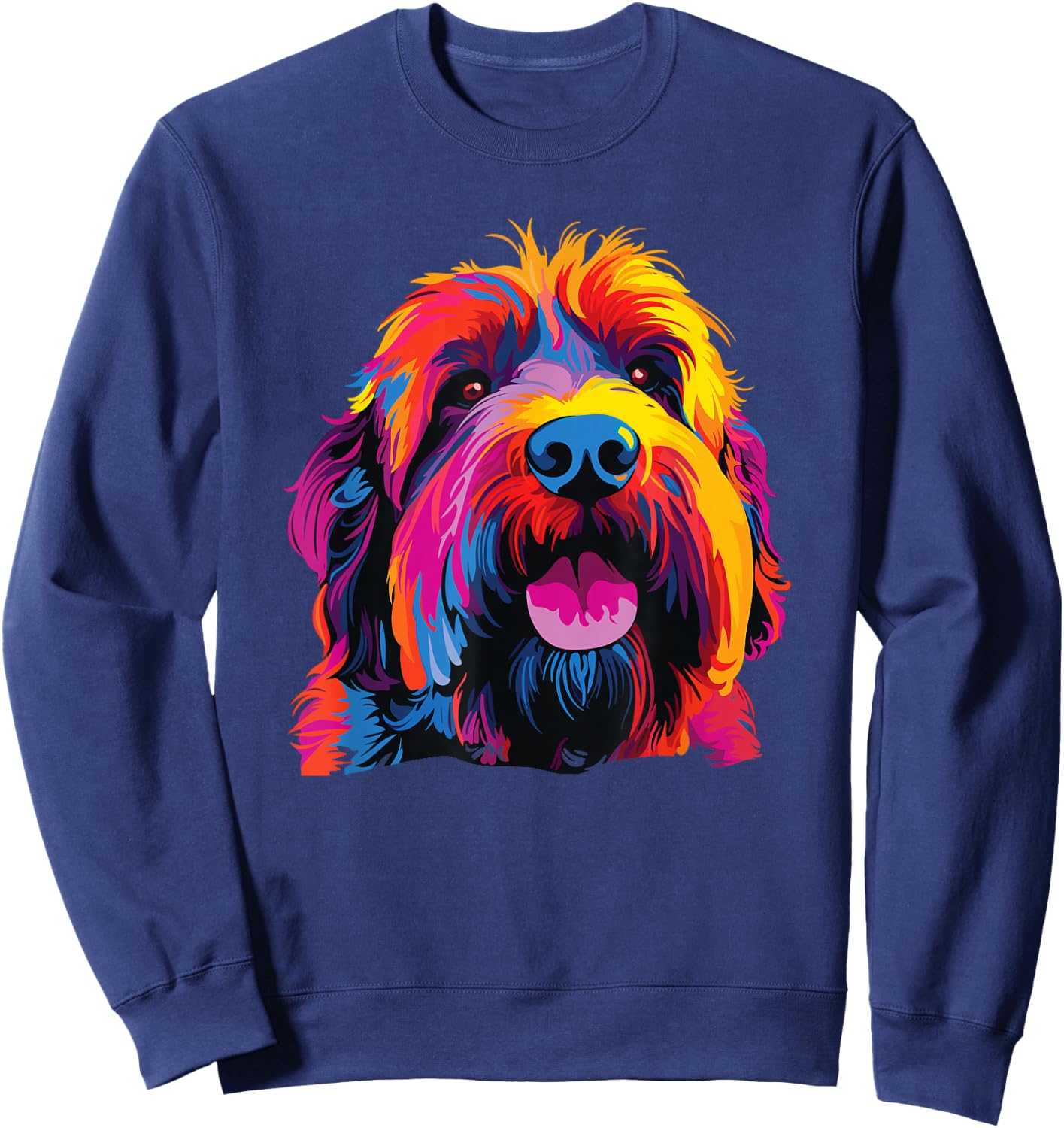 Watercolor Colorful Russian Black Terrier Sweatshirt - Sweatshirt | Navy