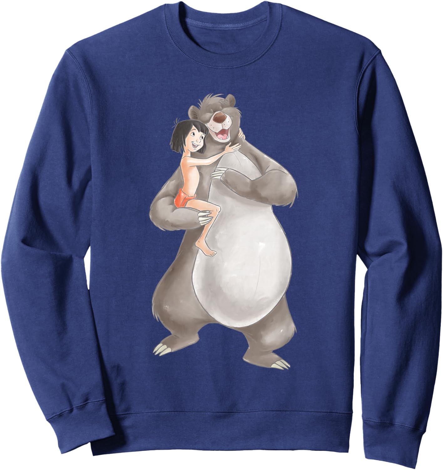 Jungle Book Watercolour Balu And Maugli , Black, S Sweatshirt - Sweatshirt | Navy