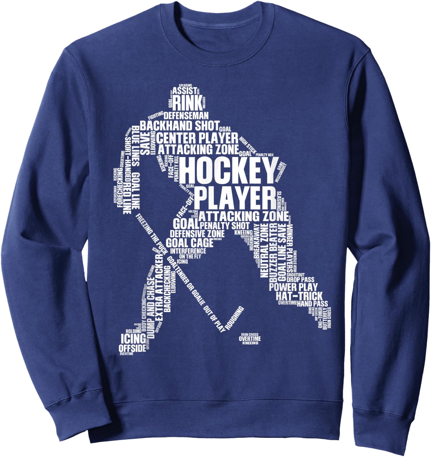 Cool Ice Hockey Art Women Boy Girl Ice Hockey Player Sweatshirt - Sweatshirt | Navy