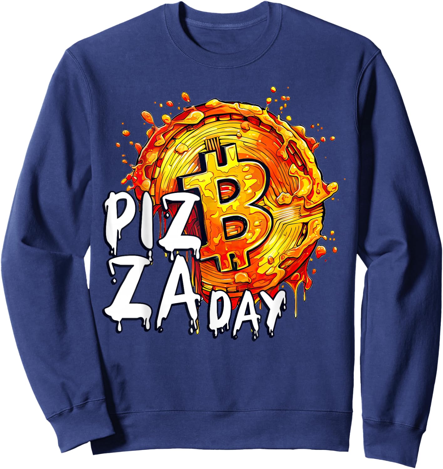 Bitcoin Pizza Day 22. Mai Lustige Kryptowährung Münze Sweatshirt - Sweatshirt | Navy