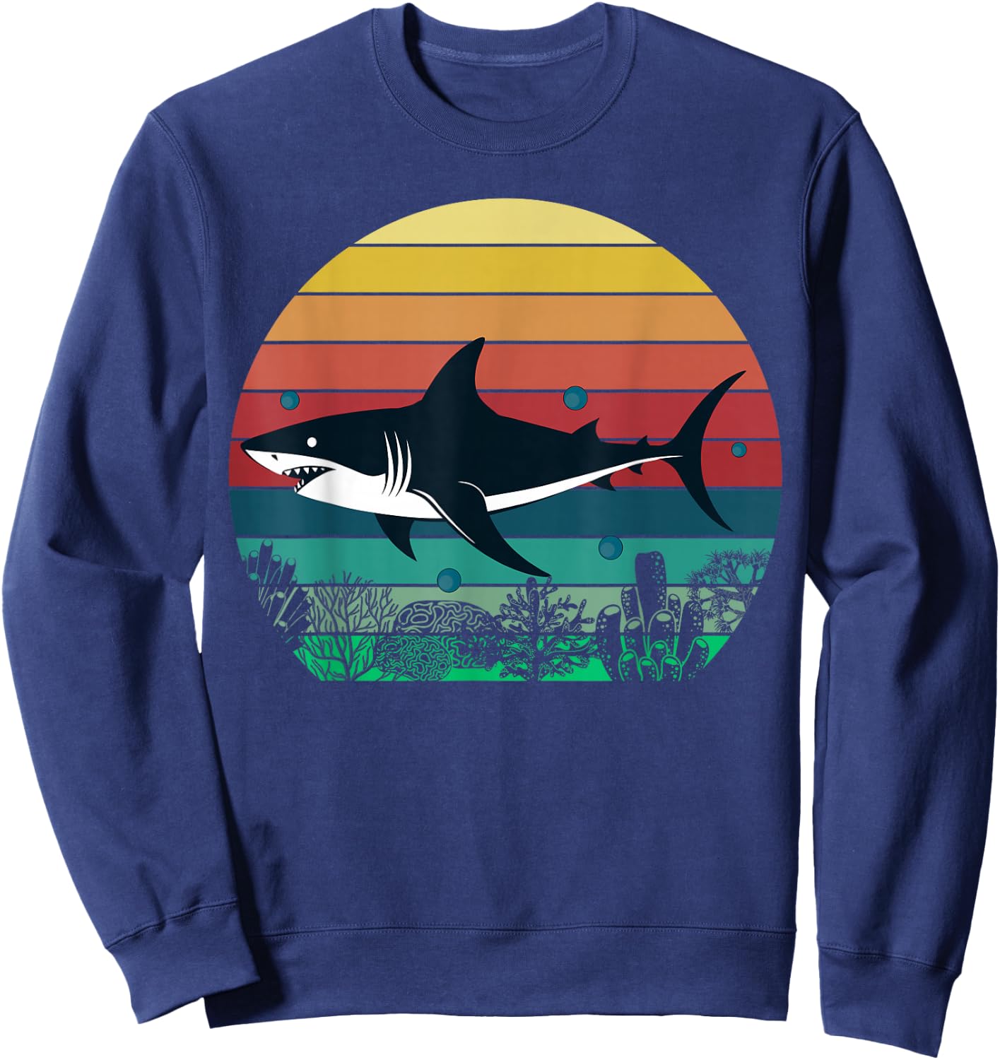 Blue Shark Retro or Boys Sweatshirt - Sweatshirt | Navy