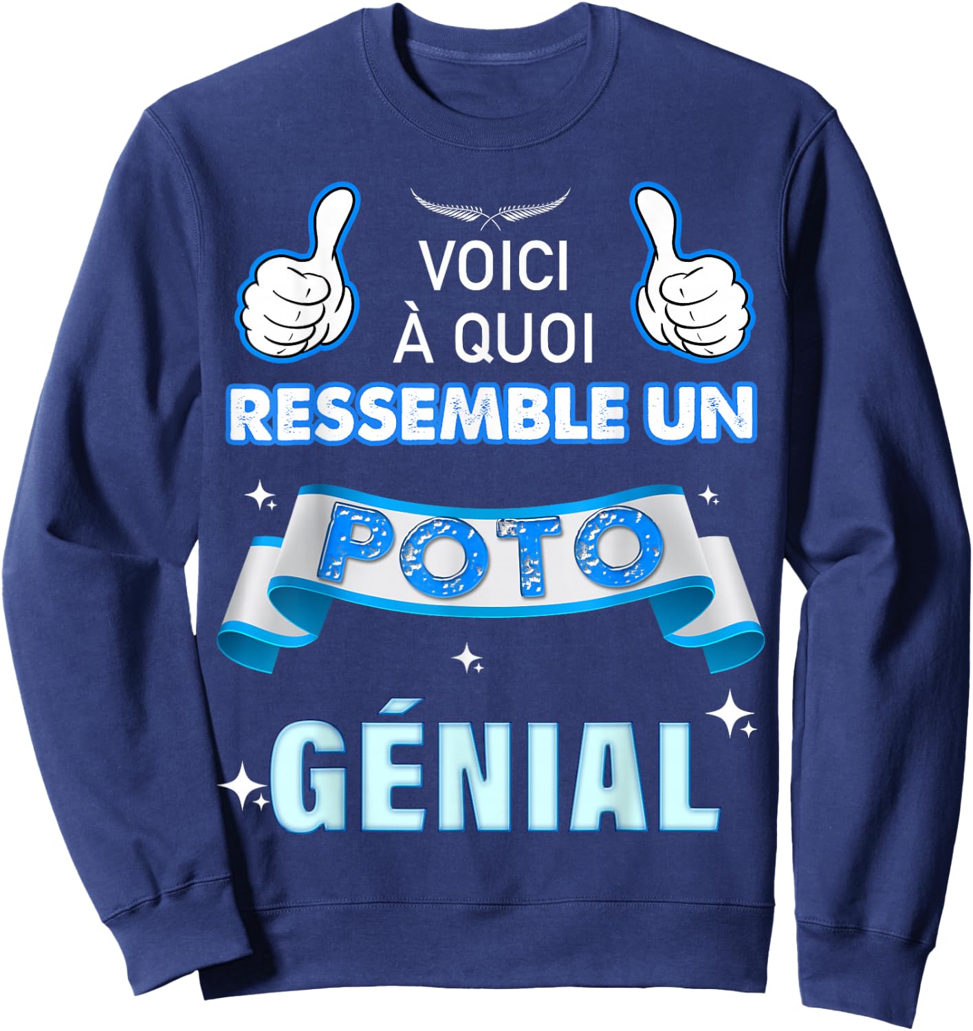 Super Message For My Friend Awesome Best Boyfriend , Black, S Sweatshirt - Sweatshirt | Navy