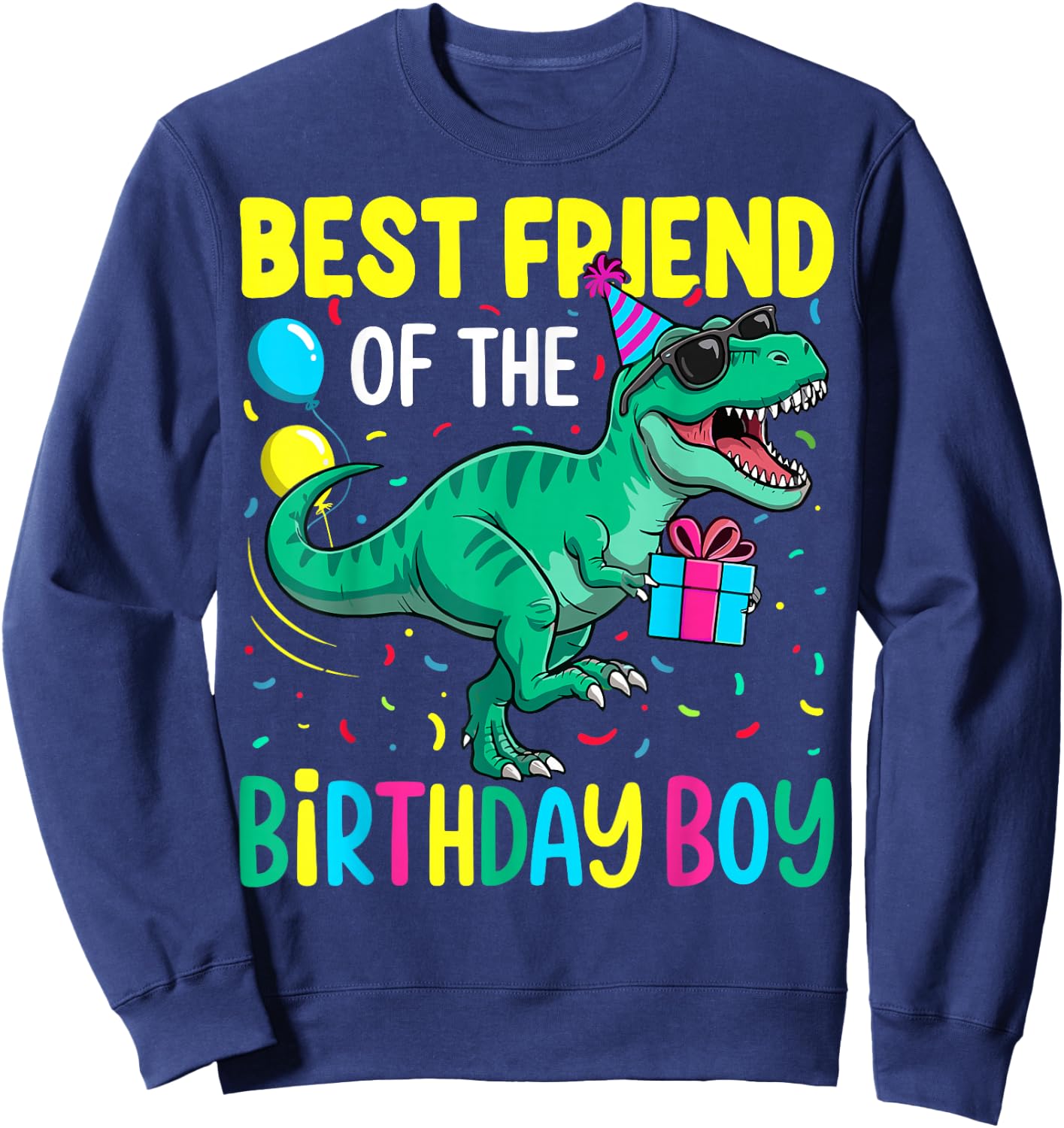 Best Friend of The Birthday Party Outfit Dinosaur Bestie Sweatshirt - Sweatshirt | Navy
