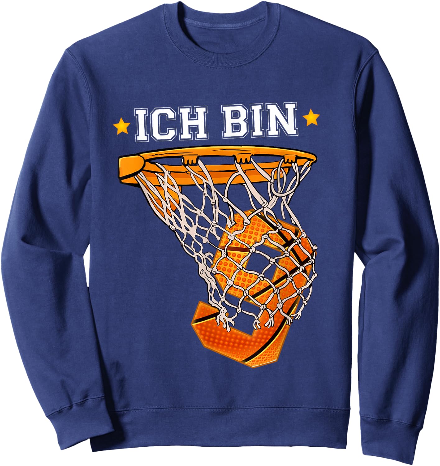 I Am 9 Basketball Boy Girl 9 Years 9th Birthday , black Sweatshirt - Sweatshirt | Navy