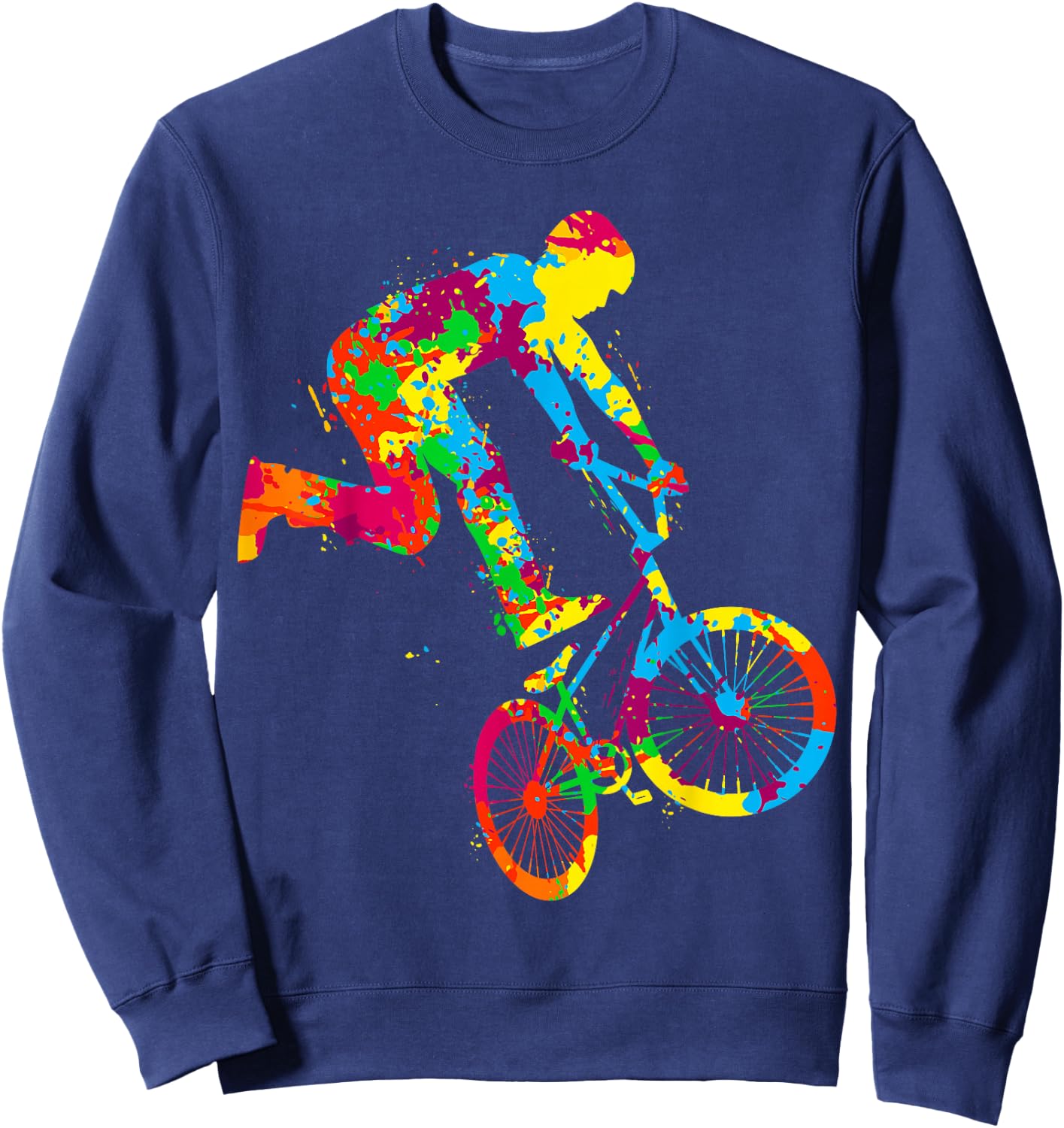 BMX Bike Stunt Driver Boys Kids , black Sweatshirt - Sweatshirt | Navy
