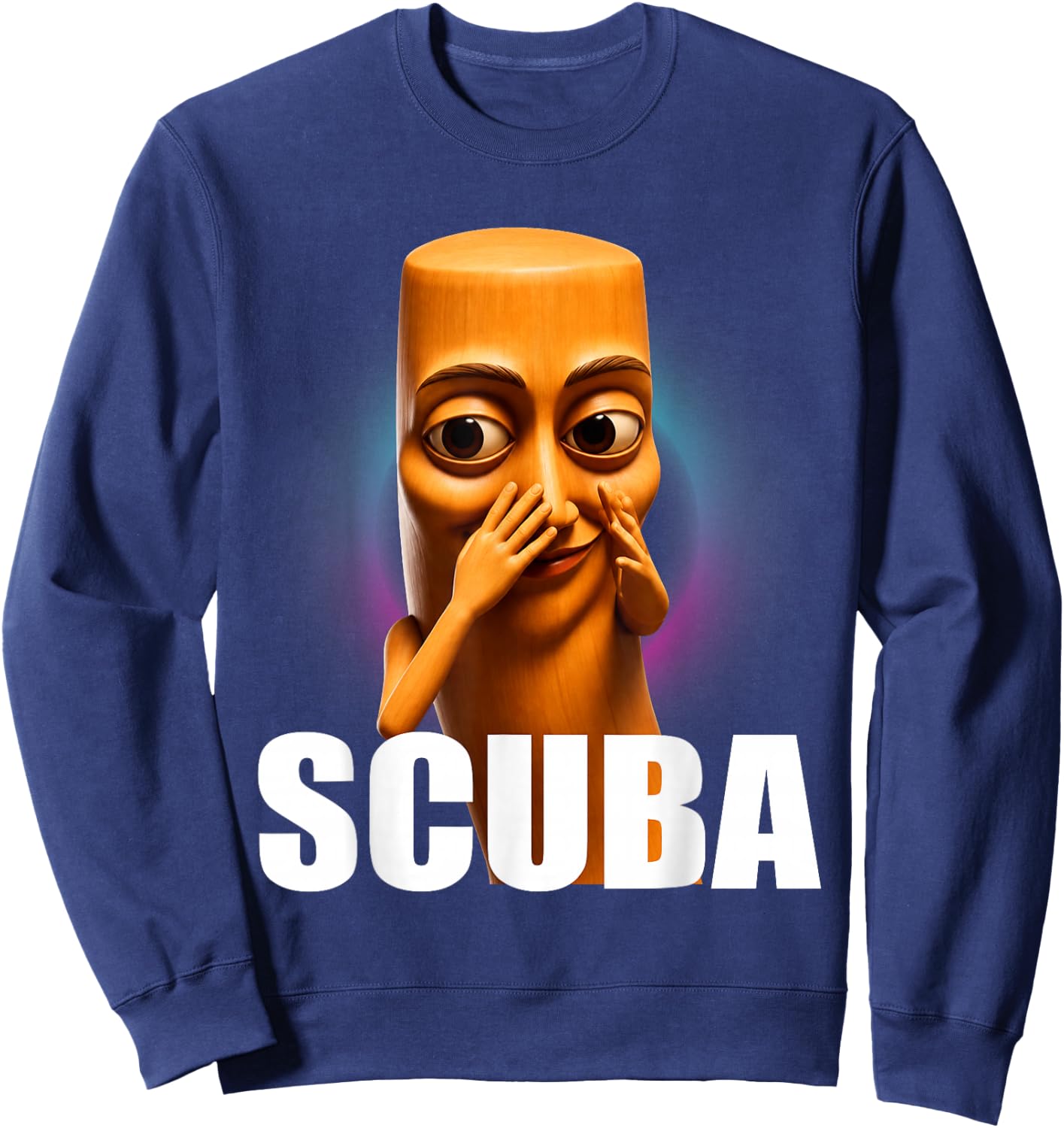 Scuba Tung Tung Sahur Dance Funny Brainrot Meme Sweatshirt - Sweatshirt | Navy