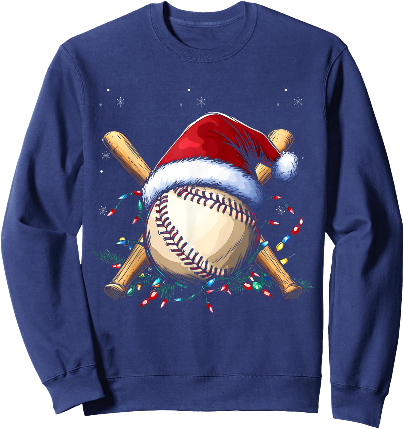 Santa Sports Design Boys Christmas Baseball Player Sweatshirt - Sweatshirt | Navy