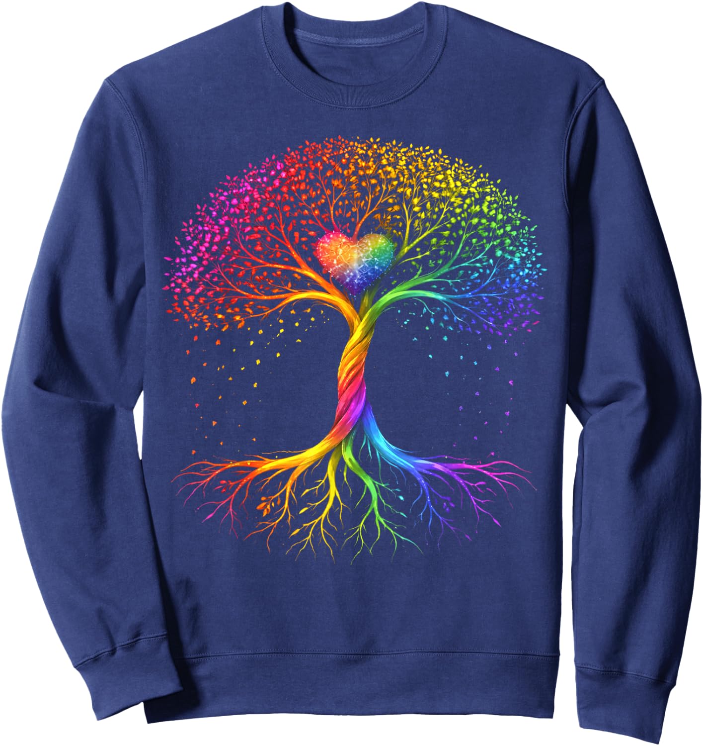 Tree Heart Colorful Rainbow LGBT Pride Men Women Kid Sweatshirt - Sweatshirt | Navy