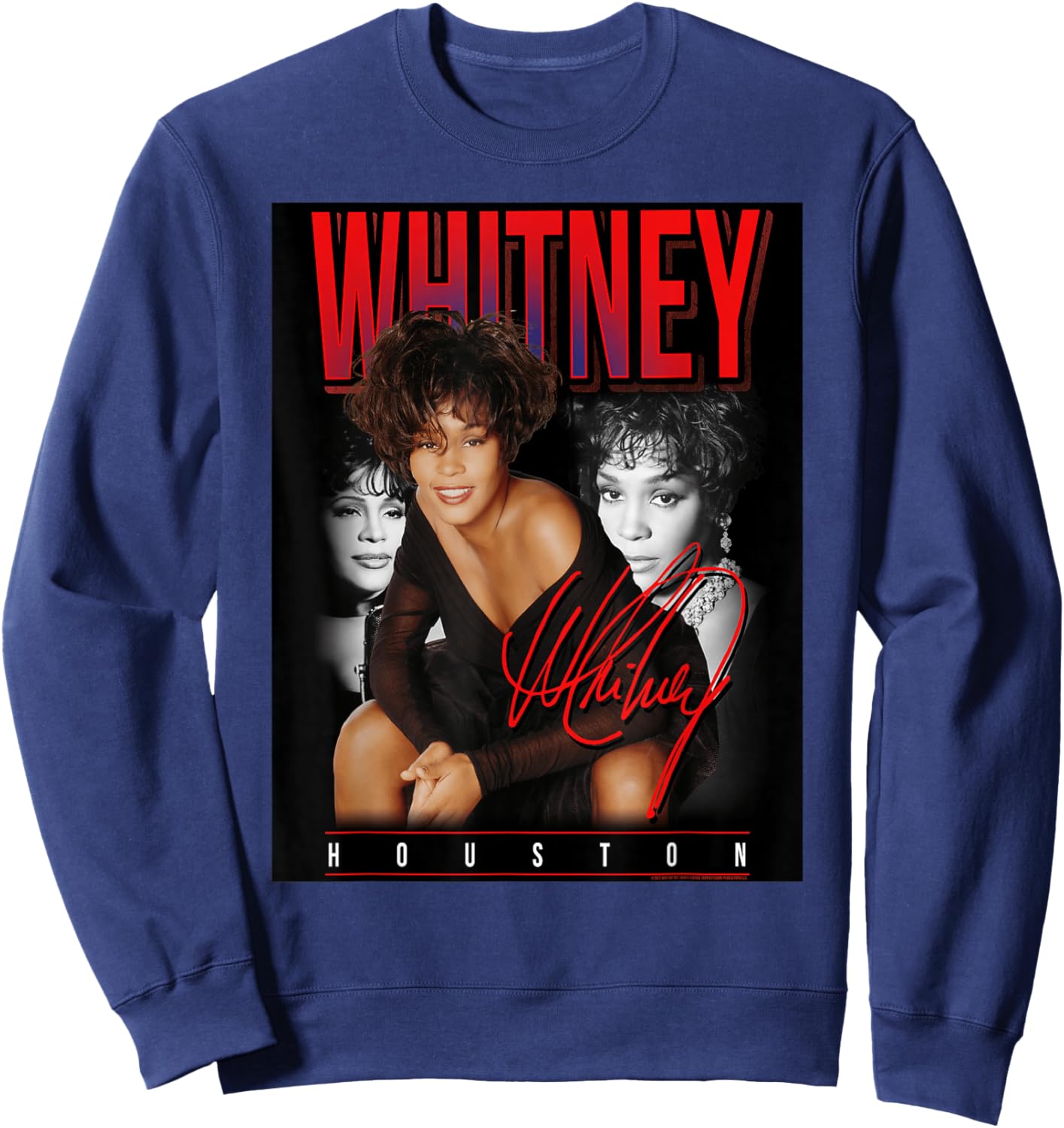 Whitney Houston Retro-Fotocollage Sweatshirt - Sweatshirt | Navy