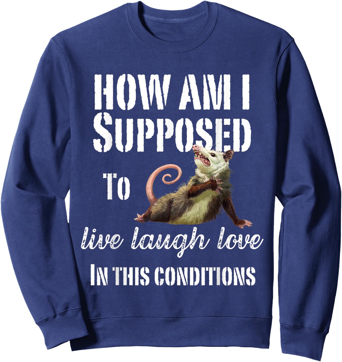How Am I Supposed To Live Laugh Love In These Conditions Sweatshirt - Sweatshirt | Navy