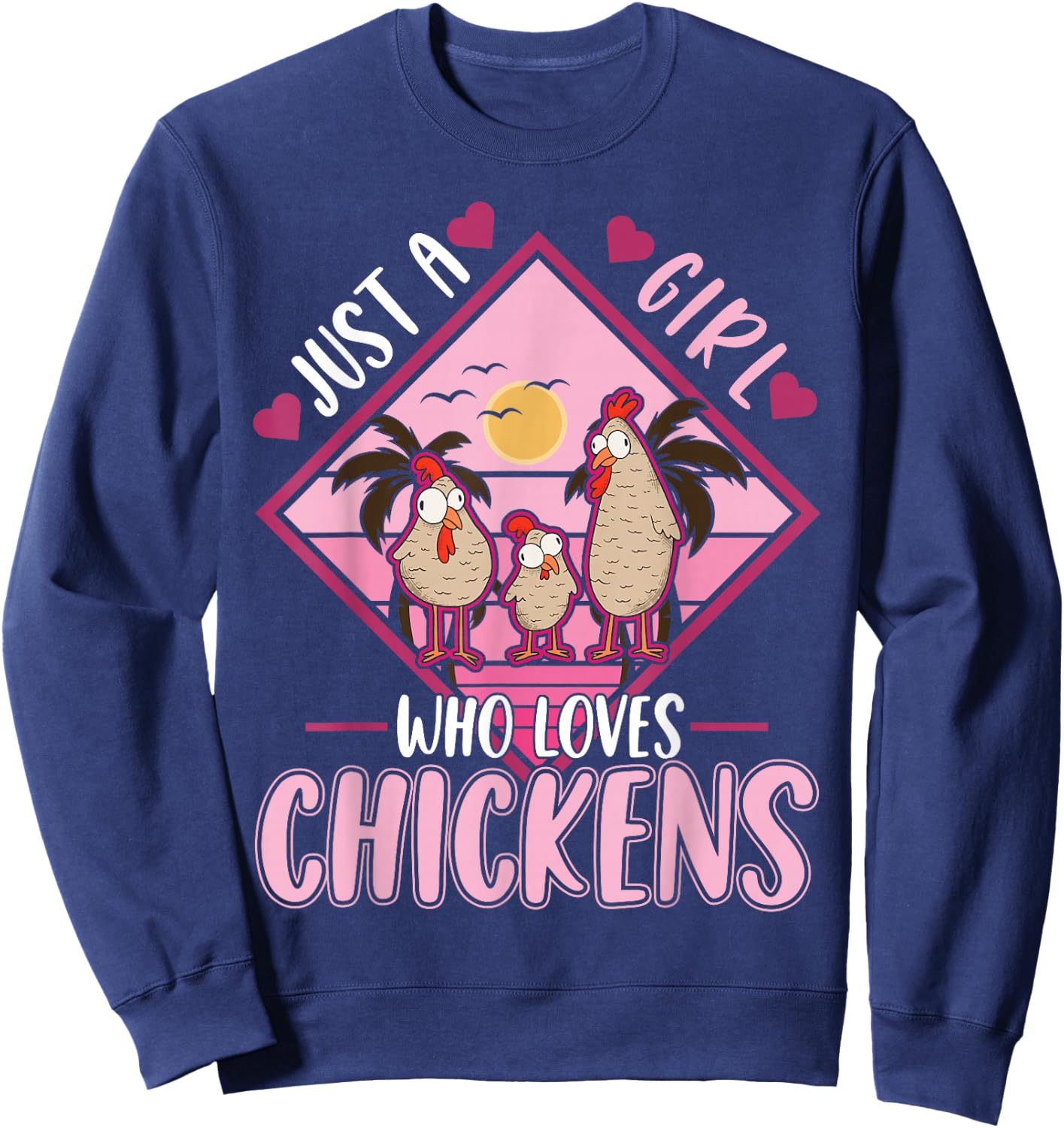 Just a Girl who Loves Chickens Girl Farmer Sweatshirt - Sweatshirt | Navy