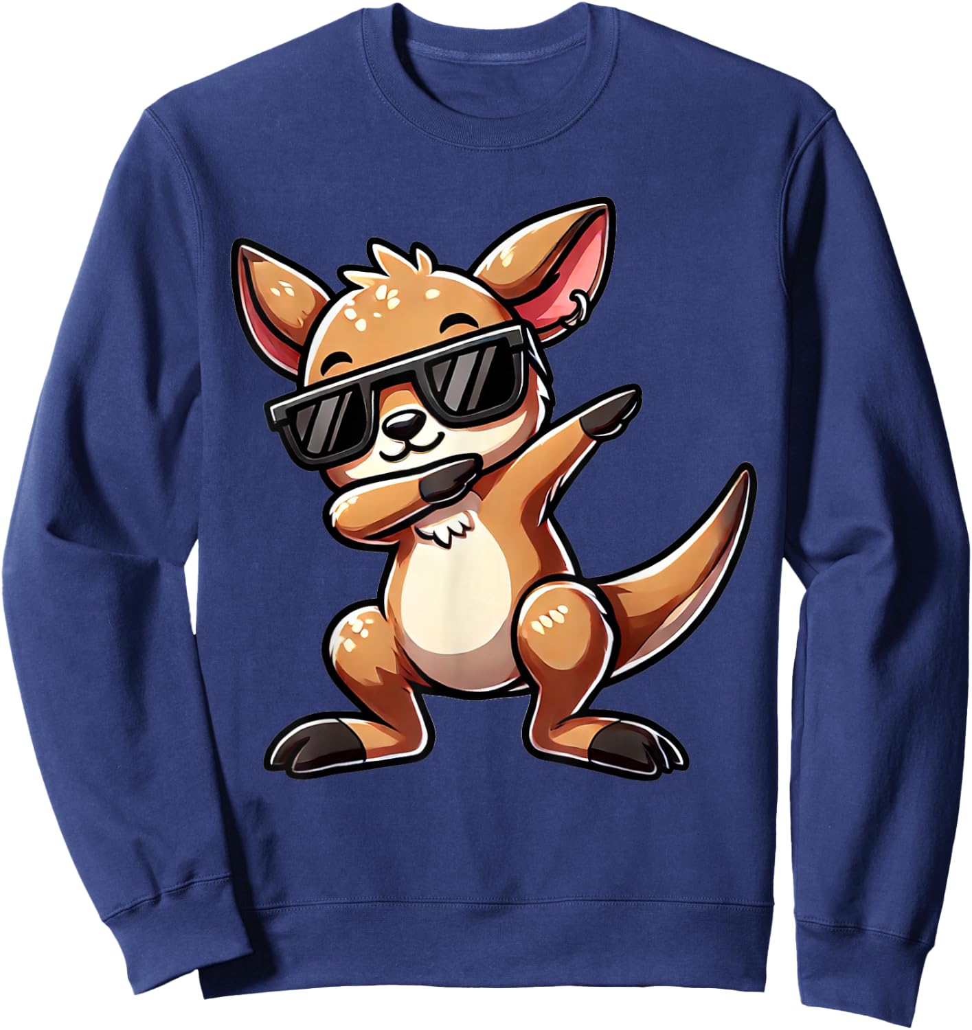 Dabbing Kangaroo Funny Kangaroo with Zoom Motif Kangaroo , black Sweatshirt - Sweatshirt | Navy
