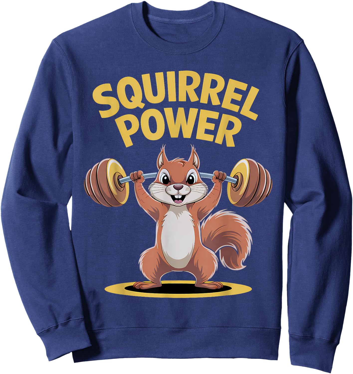 Squirrel Power Funny Strength Gym Weight Lifting Men Sweatshirt - Sweatshirt | Navy