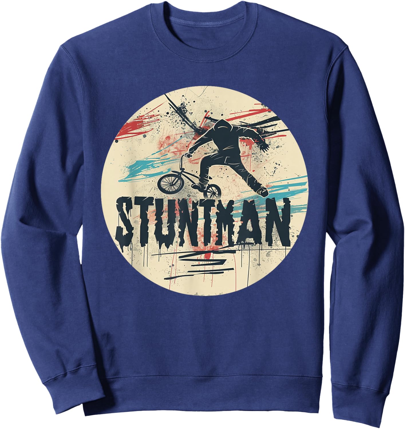 Nice Biker with Stuntman Speech Costume for Boys and Girls Sweatshirt - Sweatshirt | Navy