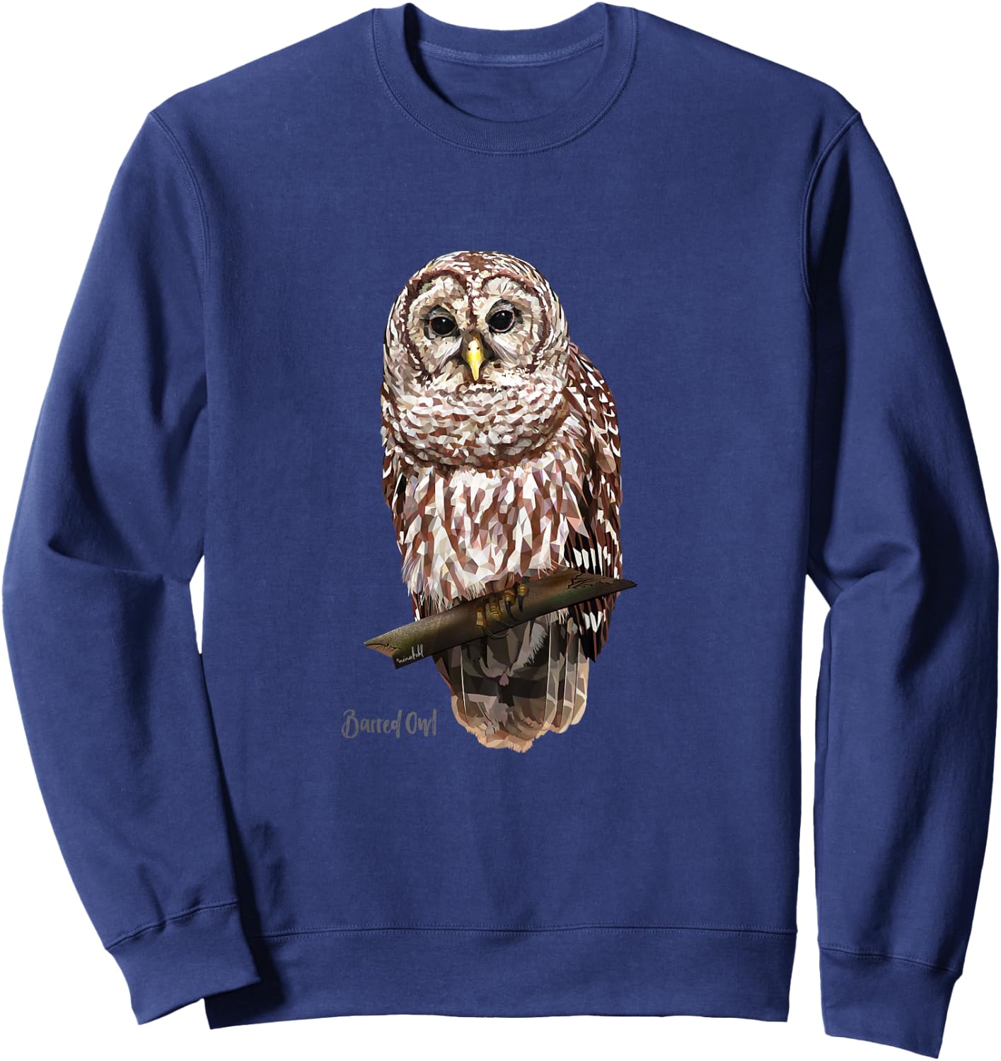 Kids Barred Owl Graphic Birder Shirt Wildlife Bird Watching Sweatshirt - Sweatshirt | Navy