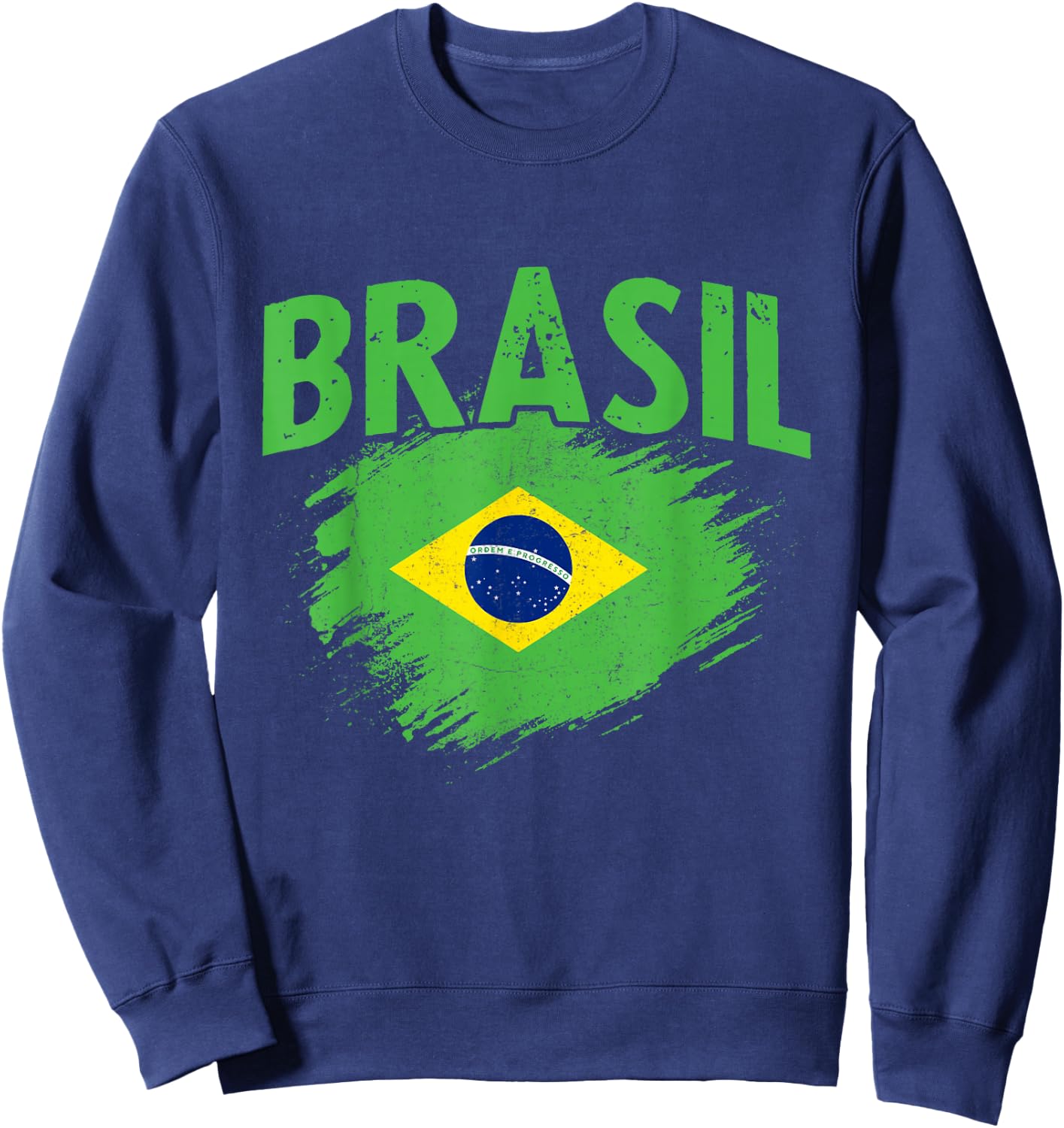 Brasil Vintage Flag Brazilian Pride Heritage Sweatshirt - Sweatshirt | Navy