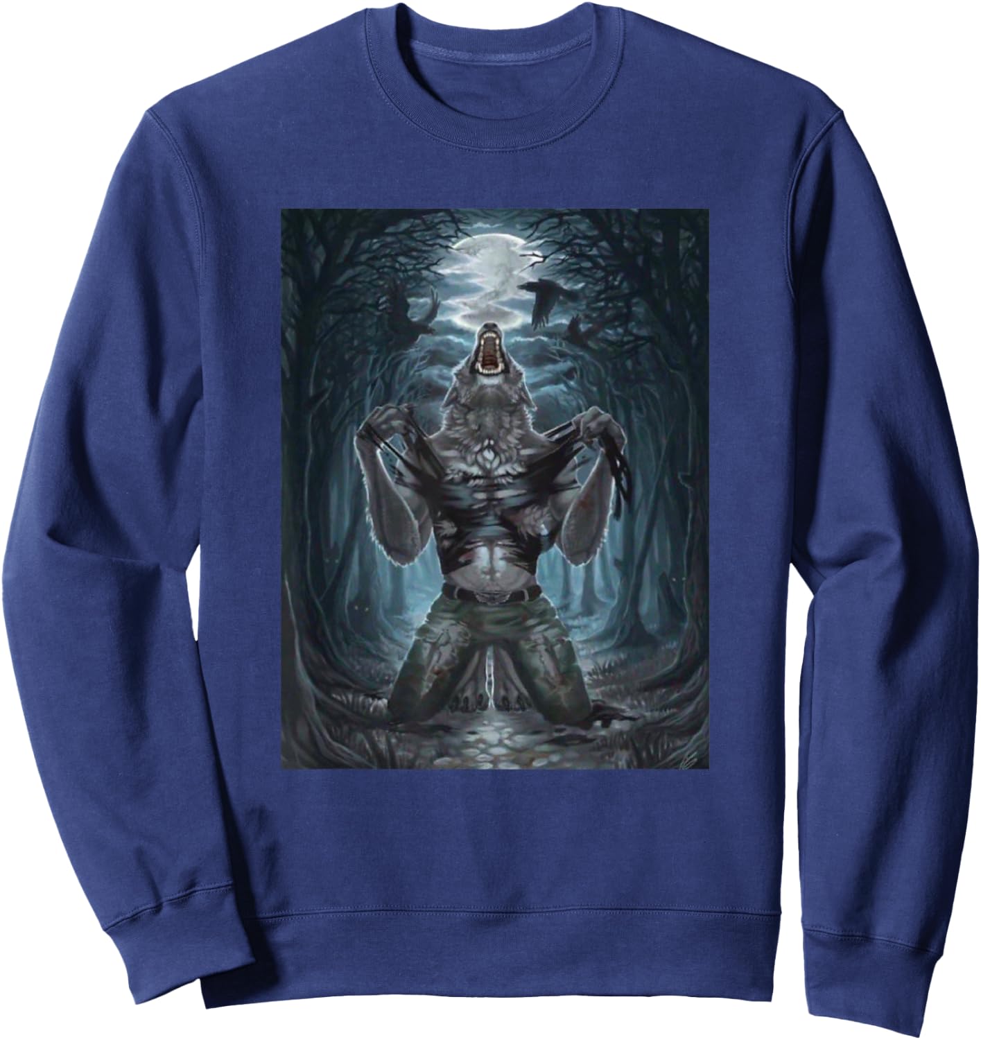 Wolf Ripping Meme Sweatshirt - Sweatshirt | Navy