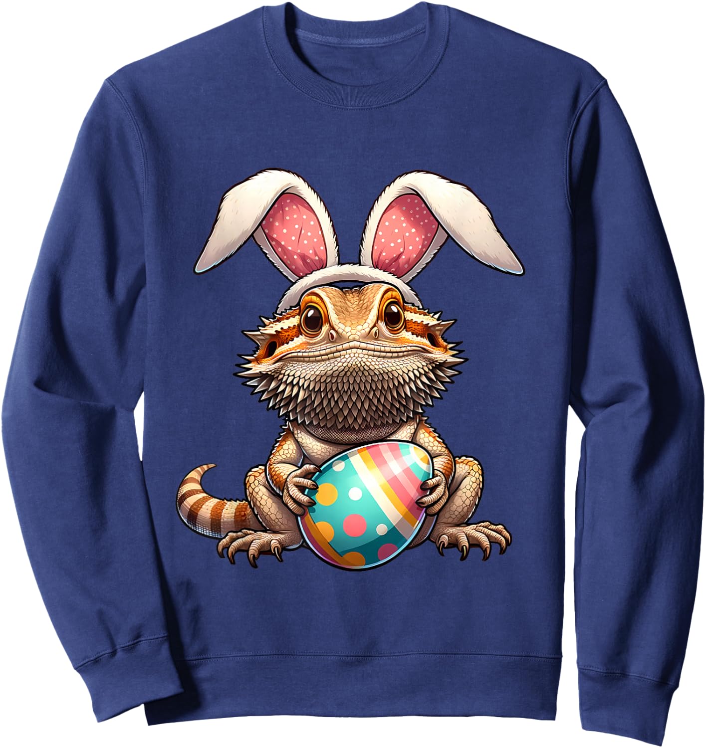 Easter Bearded Dragon Pets Pet Egg Eggs Bunny Rabbits Sweatshirt - Sweatshirt | Navy