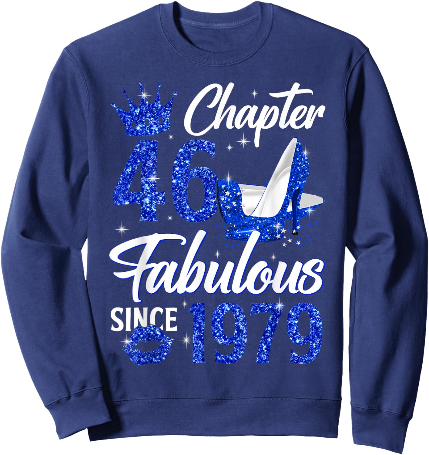Chapter 46 Fabulous Since 1979 46th Leopard Birthday Queen Sweatshirt - Sweatshirt | Navy