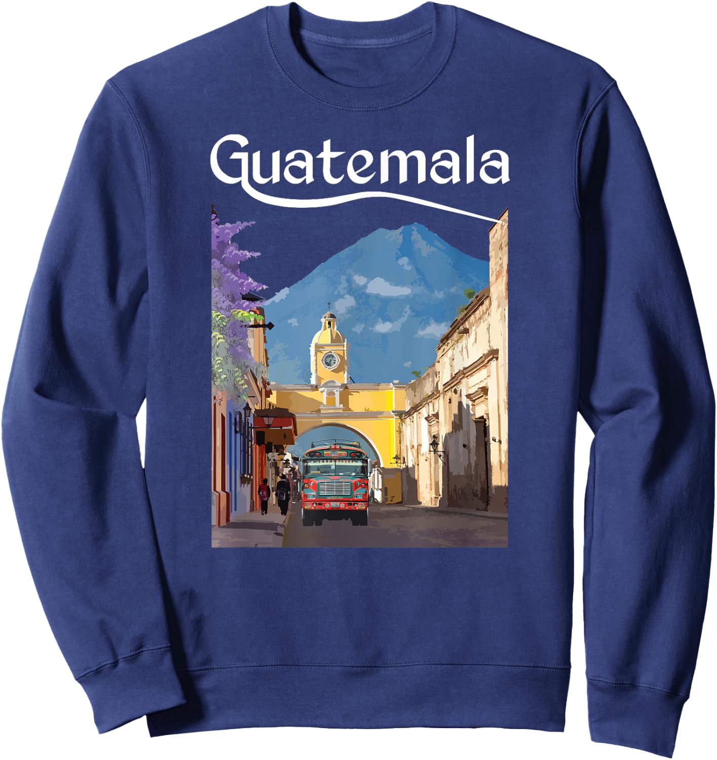 Guatemala Chicken Bus Antigua Chapin Quetzal Guate Tikal 502 Sweatshirt - Sweatshirt | Navy