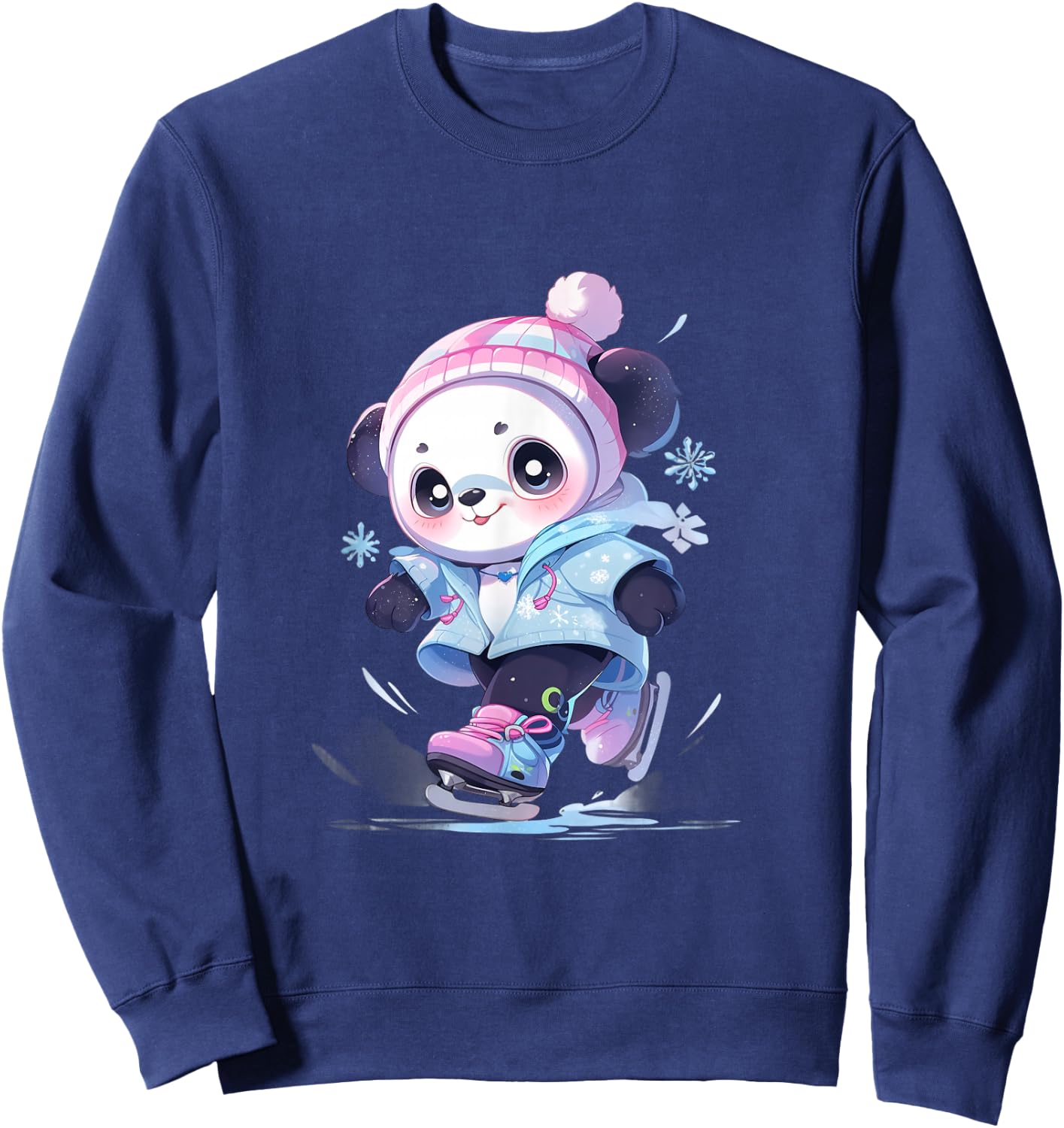 Panda Figure Skating Figure Skater Ice Skates Sweatshirt - Sweatshirt | Navy