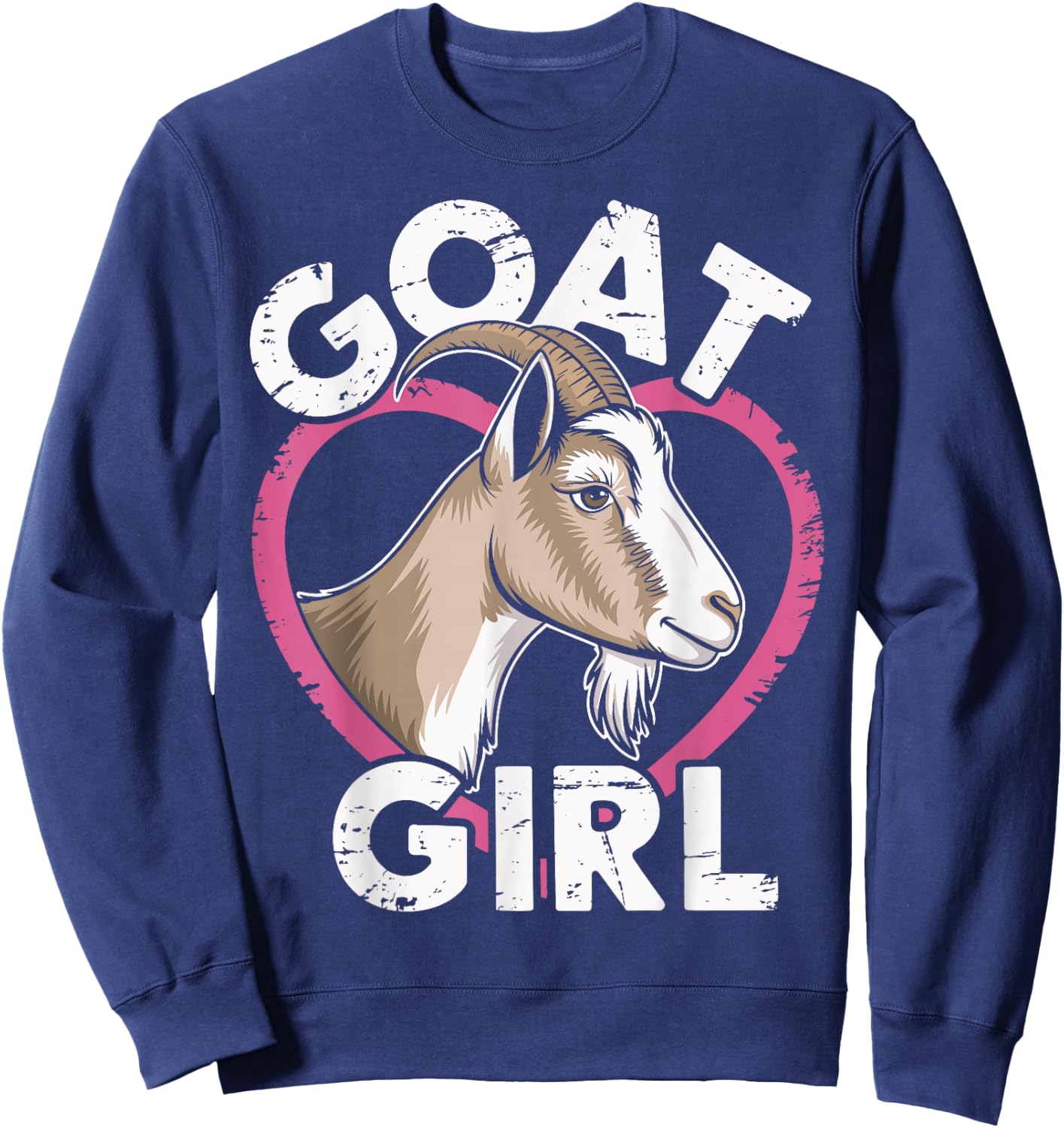 Goat Girl Funny Goat Sweatshirt - Sweatshirt | Navy