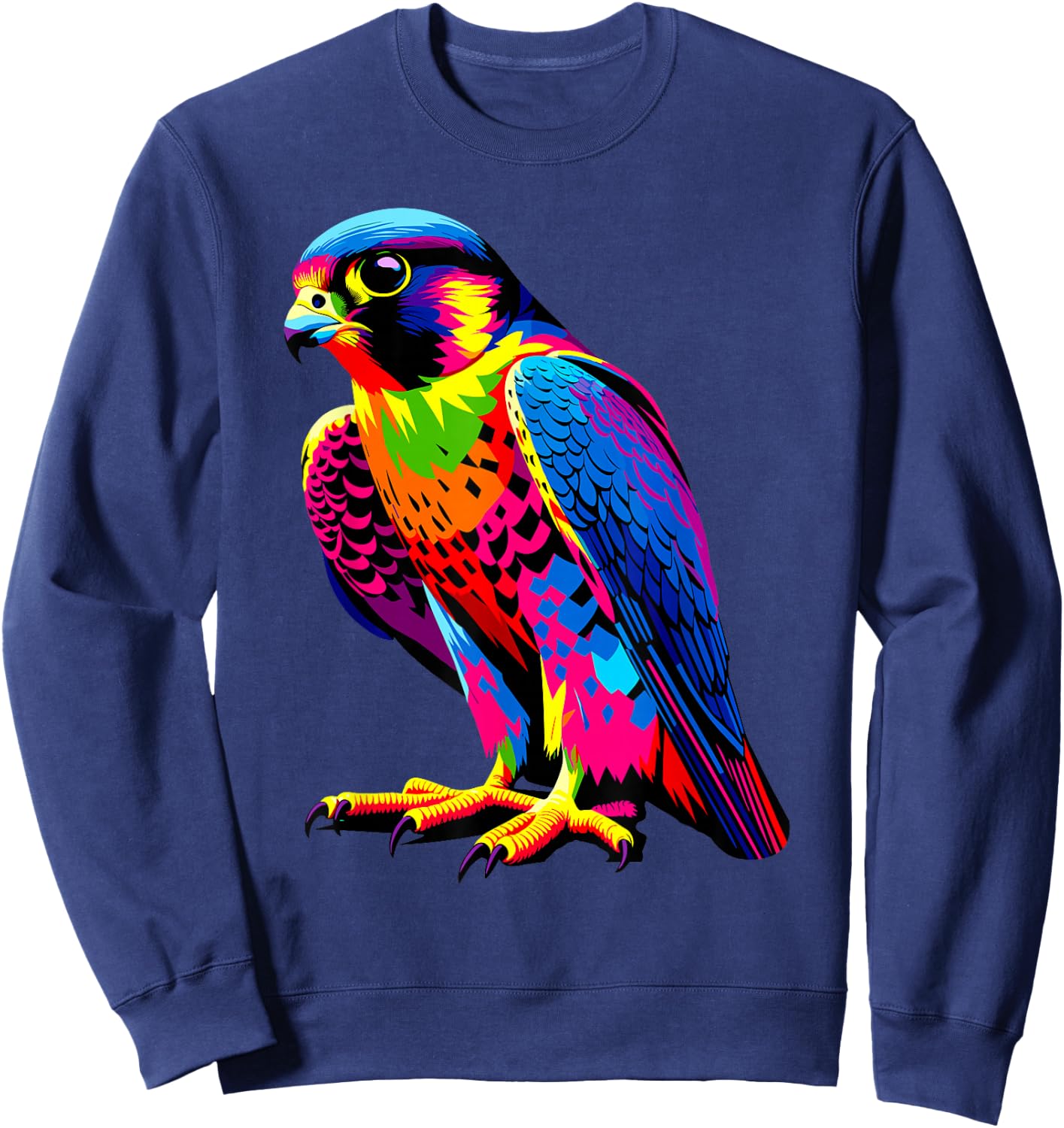 Colorful Pop Art Peregrine Falcon Peregrines Sweatshirt - Sweatshirt | Navy