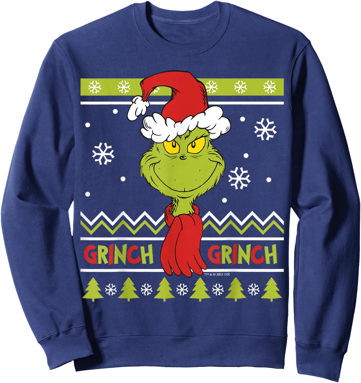 Grinch - Grinch with Scarf Sweatshirt - Sweatshirt | Navy