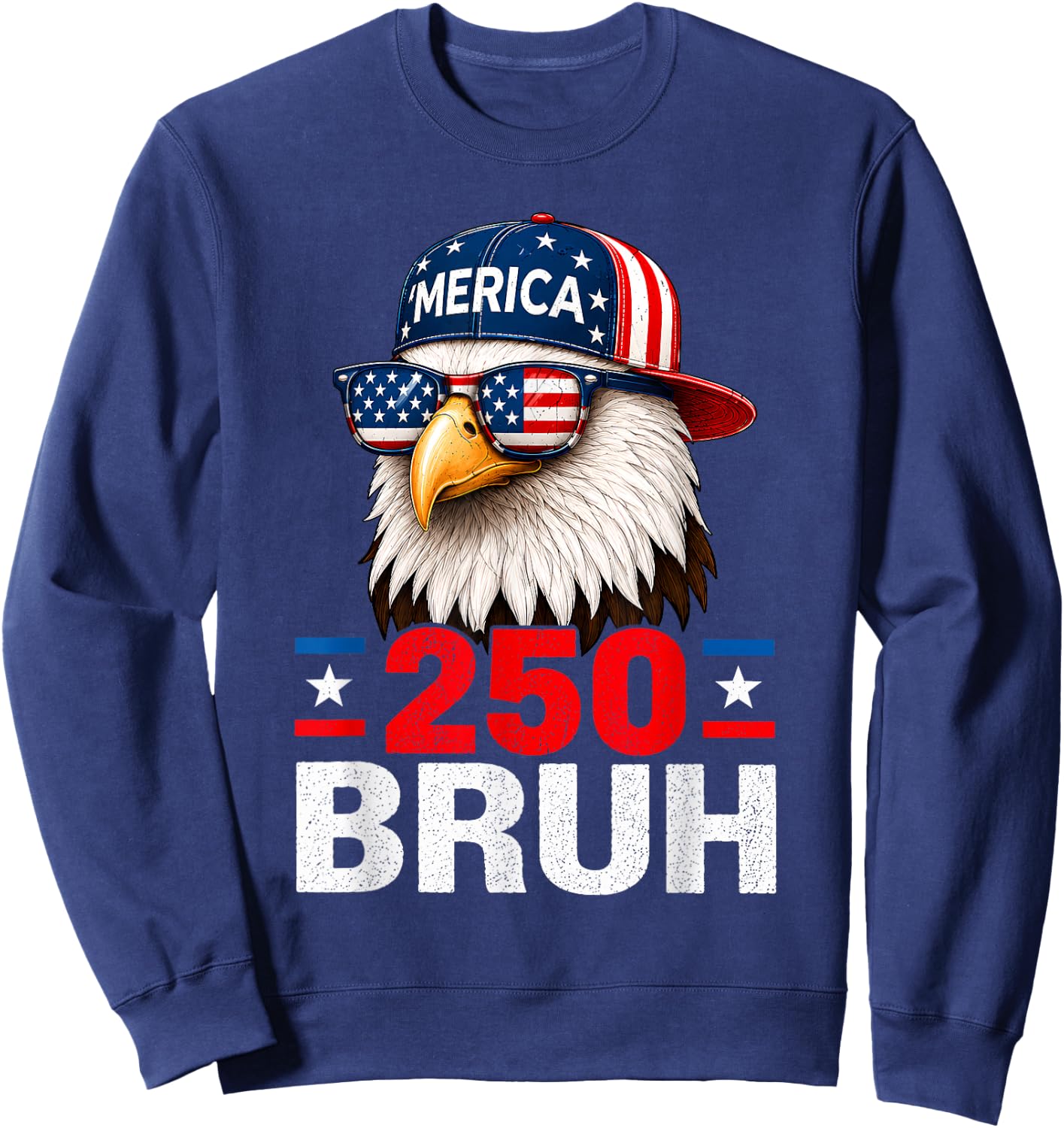 Bruh 250 Anniversary USA Boys Kids 250 Years 4th of July Sweatshirt - Sweatshirt | Navy