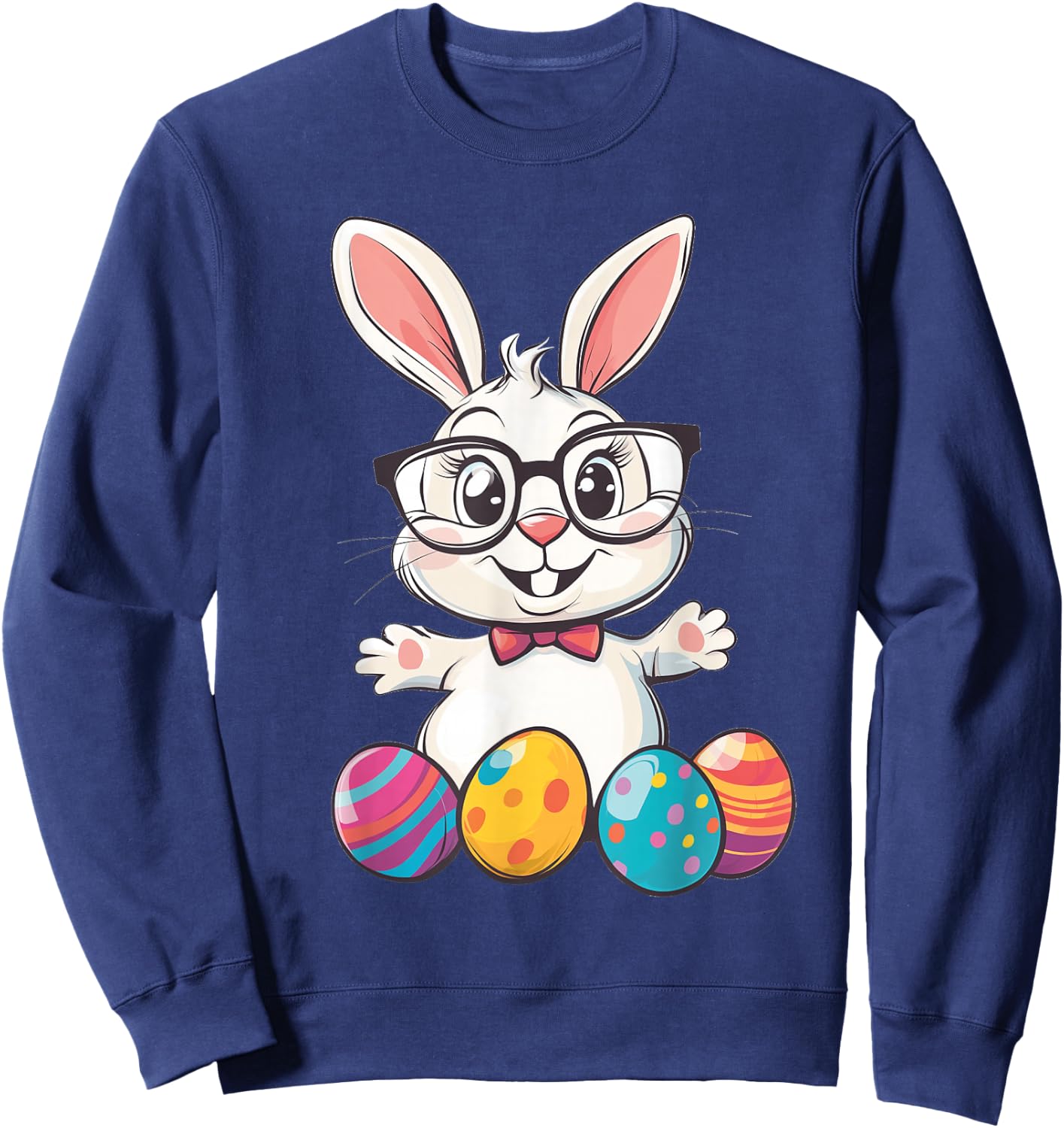 Easter Bunny Rabbit Graphic Sweatshirt - Sweatshirt | Navy