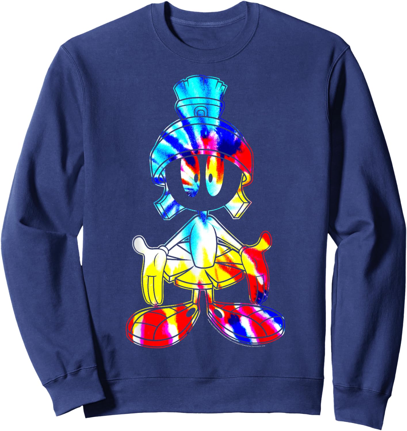 Looney Tunes Marvin The Martian Tie Dye Portrait Small Sweatshirt - Sweatshirt | Navy