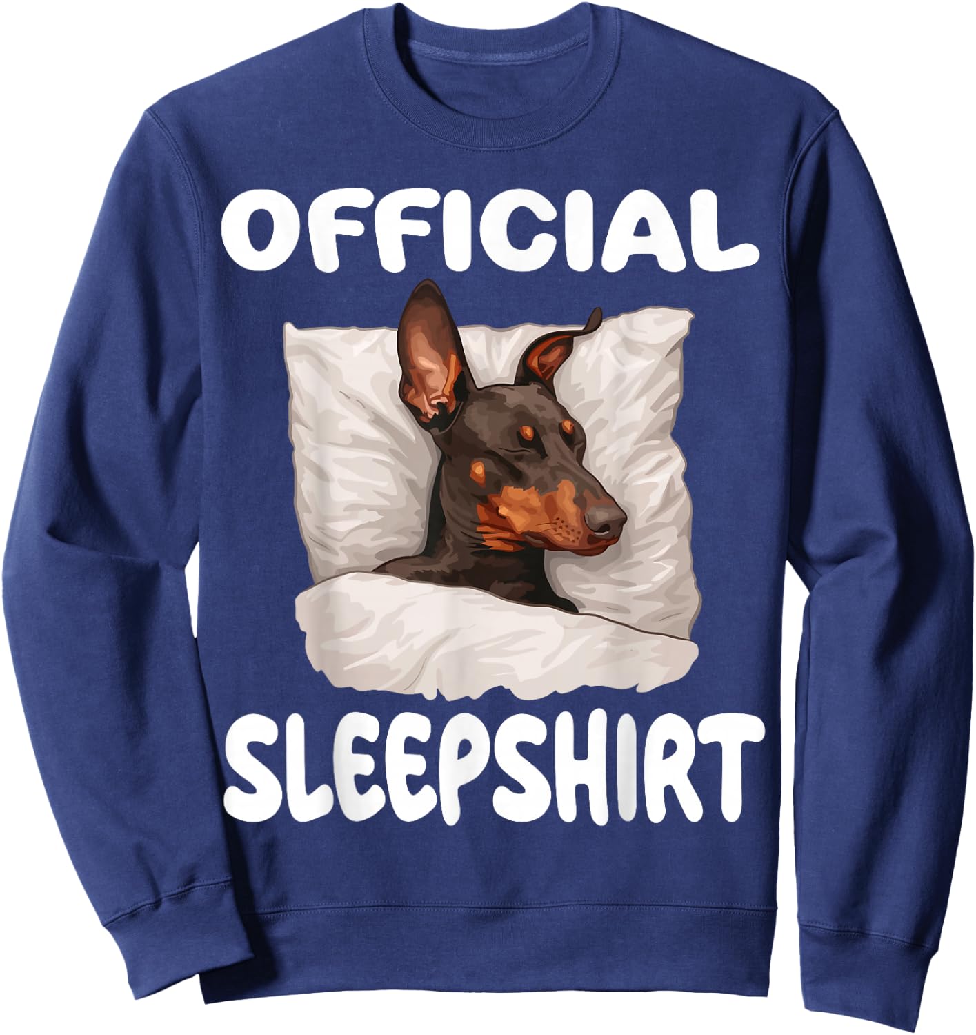 Doberman Pinscher Dog Official Sleepshirt Pajamas Nightgown Sweatshirt - Sweatshirt | Navy
