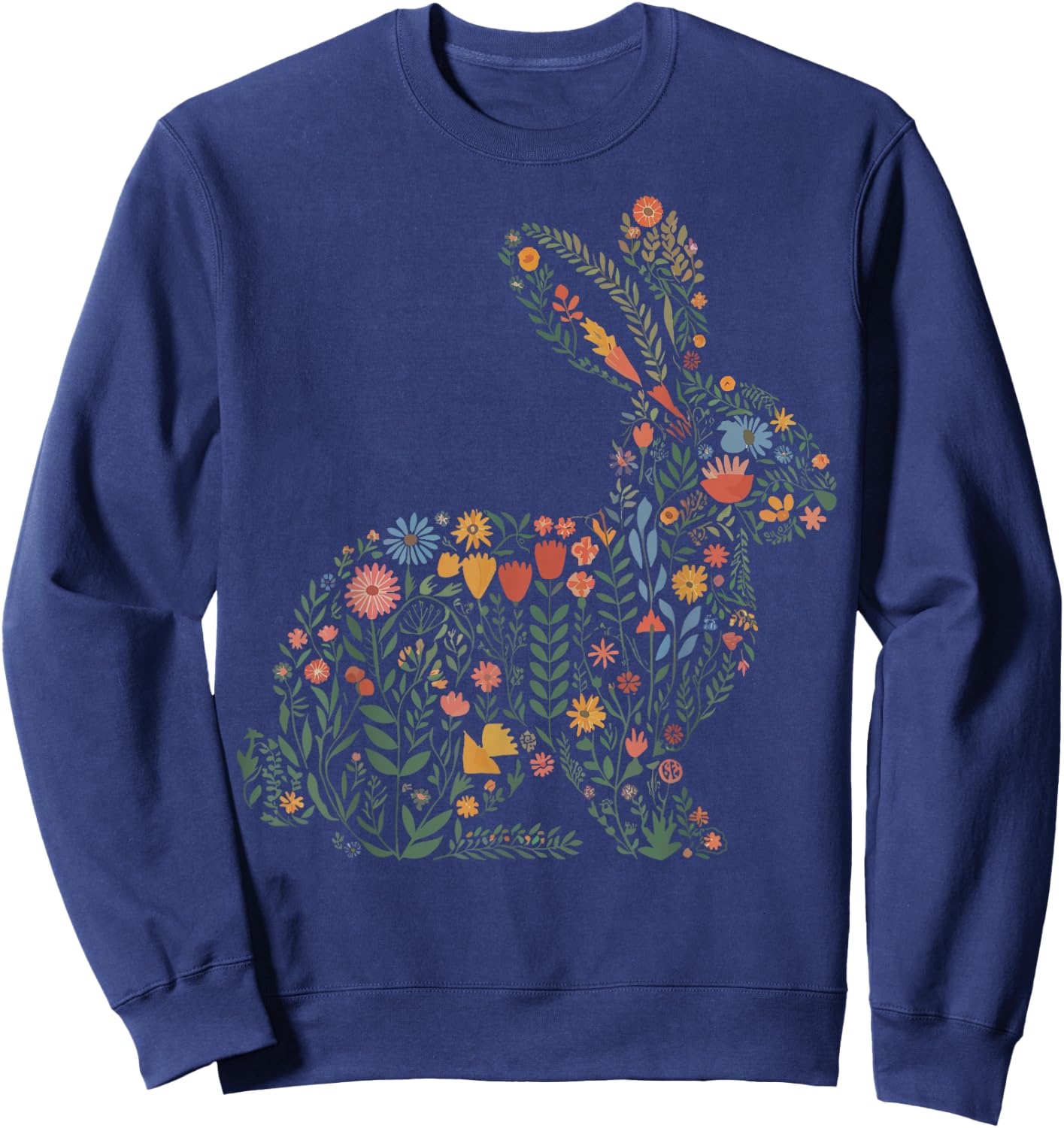 Floral Rabbit Gardener Sweatshirt - Sweatshirt | Navy