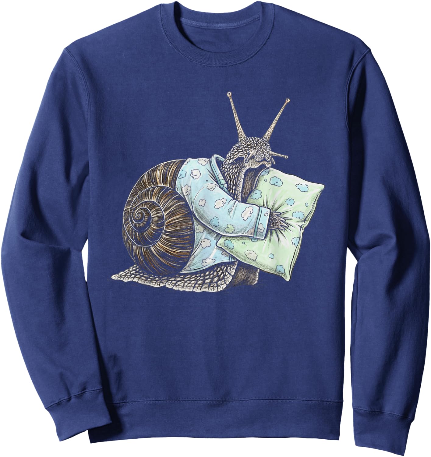 Funny Sleepy Snail Pajama Women Men Kids Boys And Girls Sweatshirt - Sweatshirt | Navy