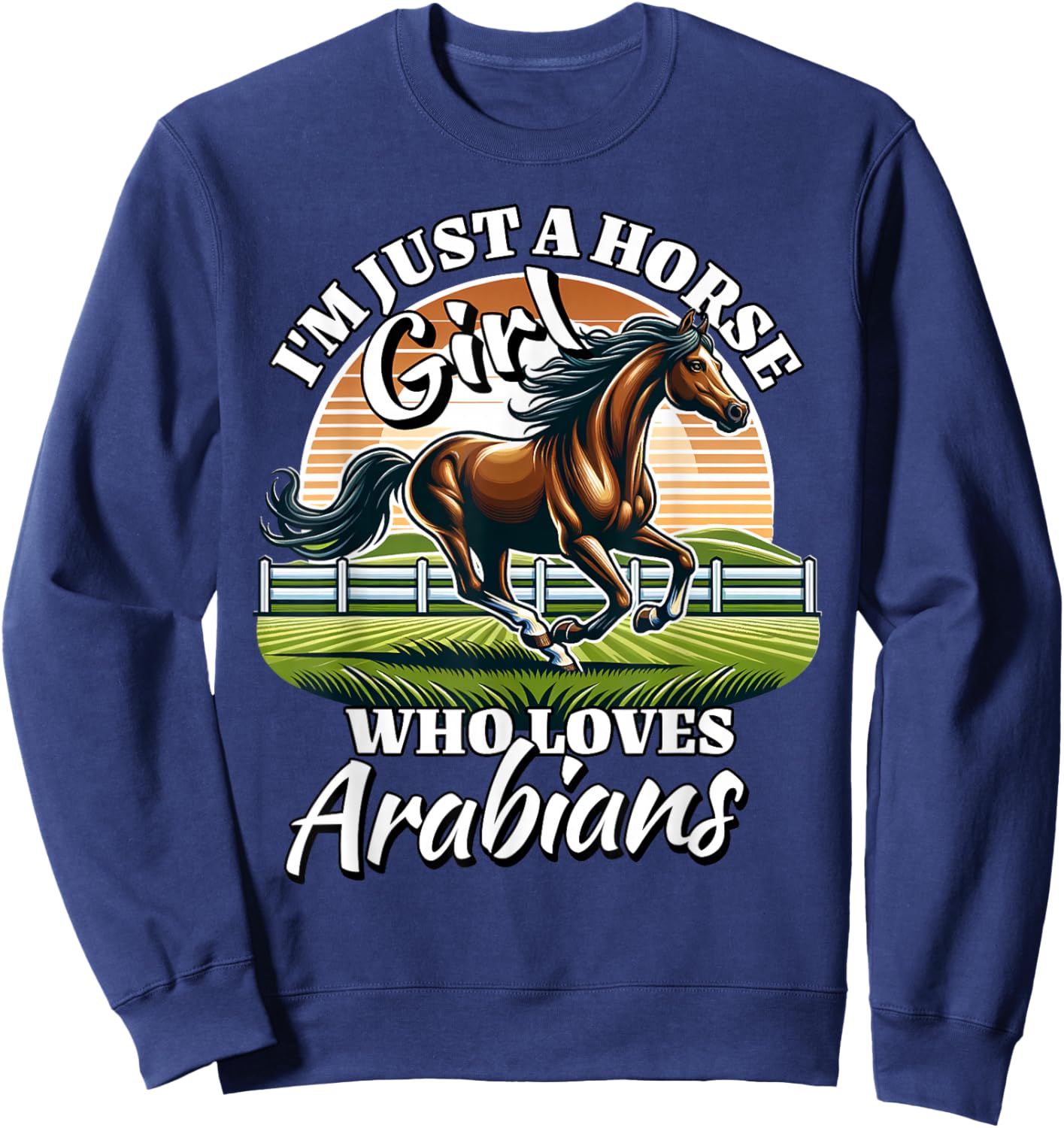 Arabian Girl Horse Arabian Sweatshirt - Sweatshirt | Navy