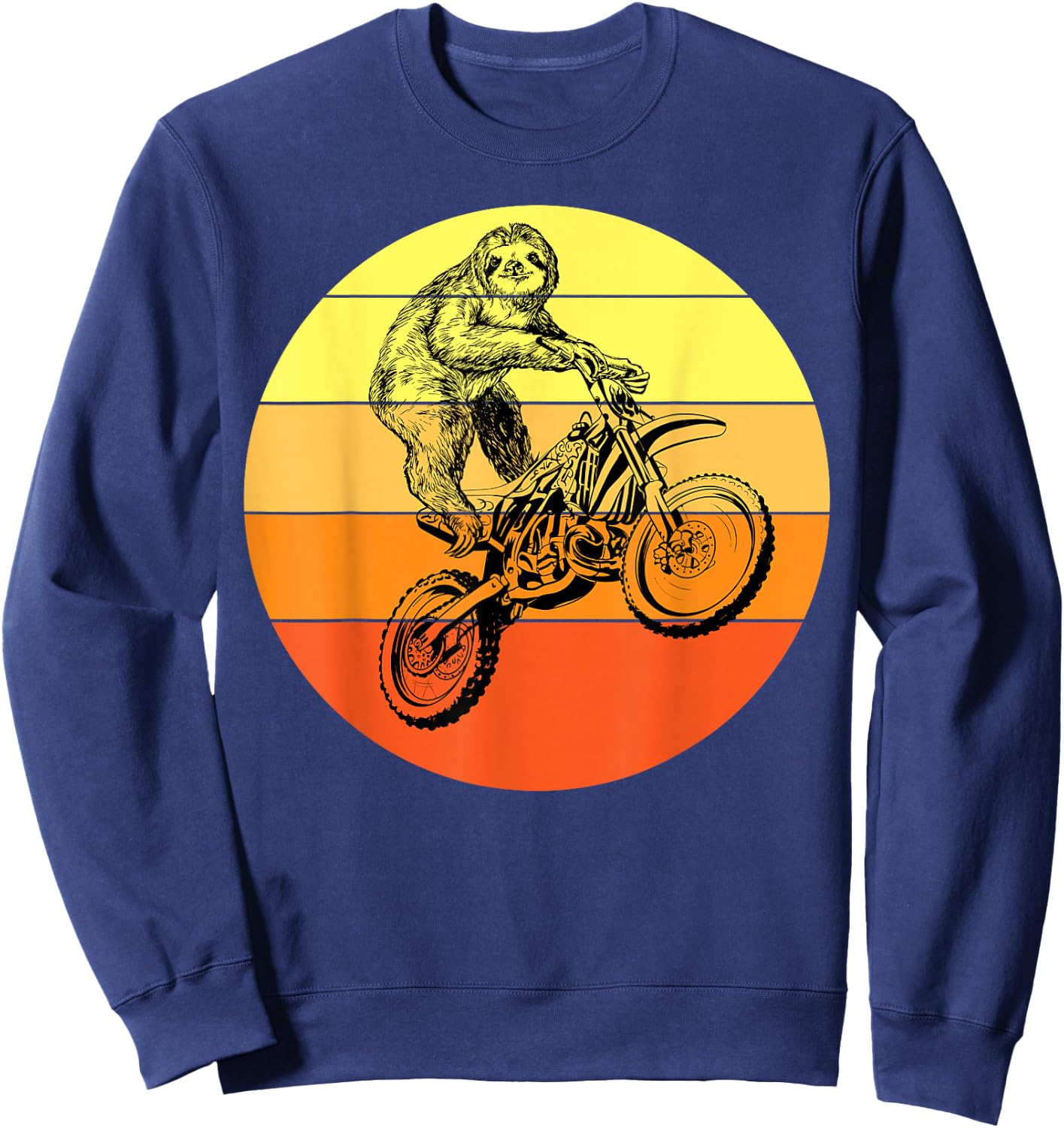 Cool sloth riding Motocross Dirt Bike Enduro Motorcycle Sweatshirt - Sweatshirt | Navy