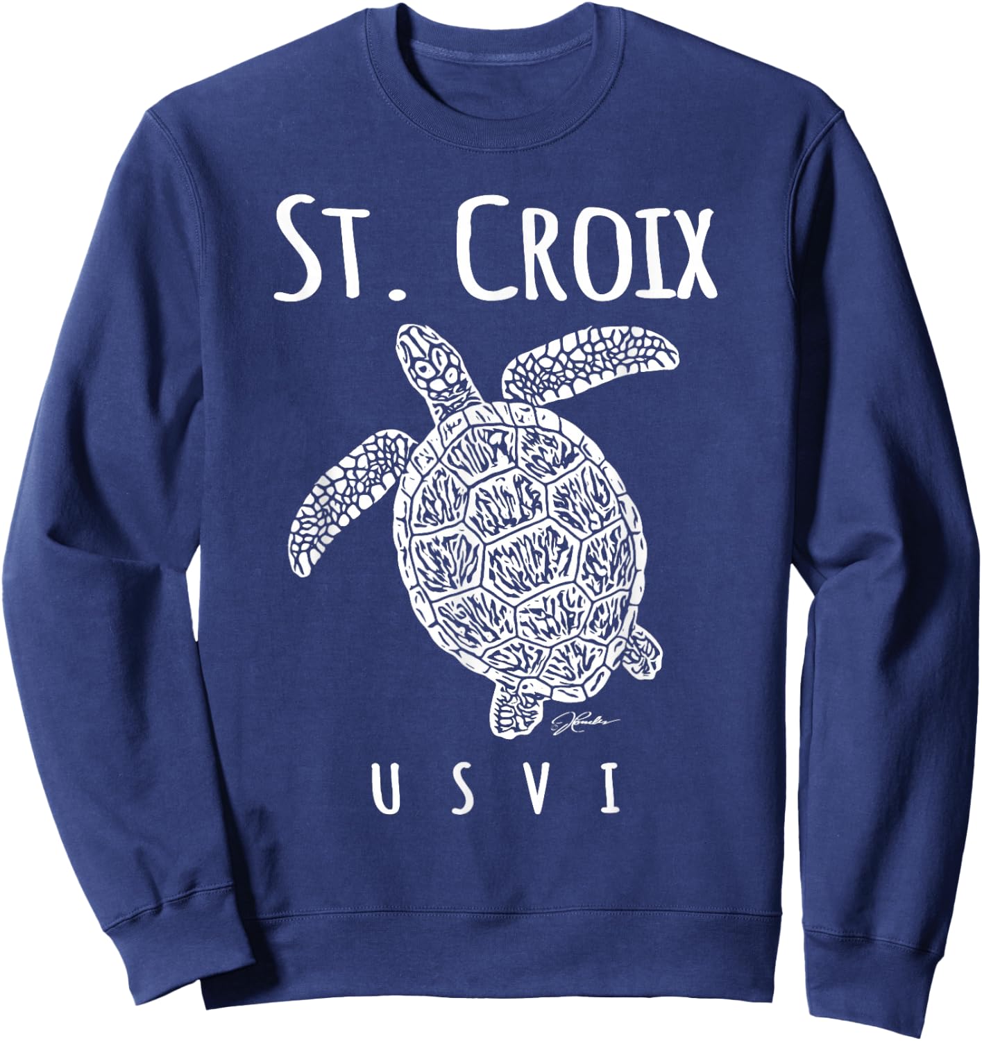 JCombs: St. Croix, USVI, Sea Turtle, Beach Sweatshirt - Sweatshirt | Navy