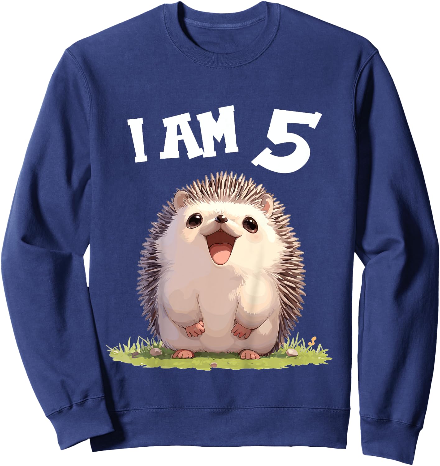 Kids 5 Years old 5 birthday Hedgehogs Boy Girl Hedgehog Sweatshirt - Sweatshirt | Navy